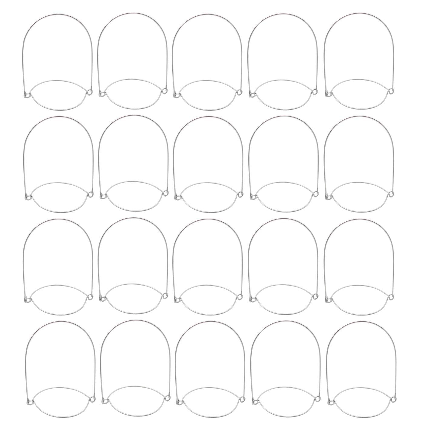 Fangulu 24Pcs Stainless Steel Mason Jar Wire Hangers 3.9  2.6'' Regular Mouth Wire Handles For Mason
