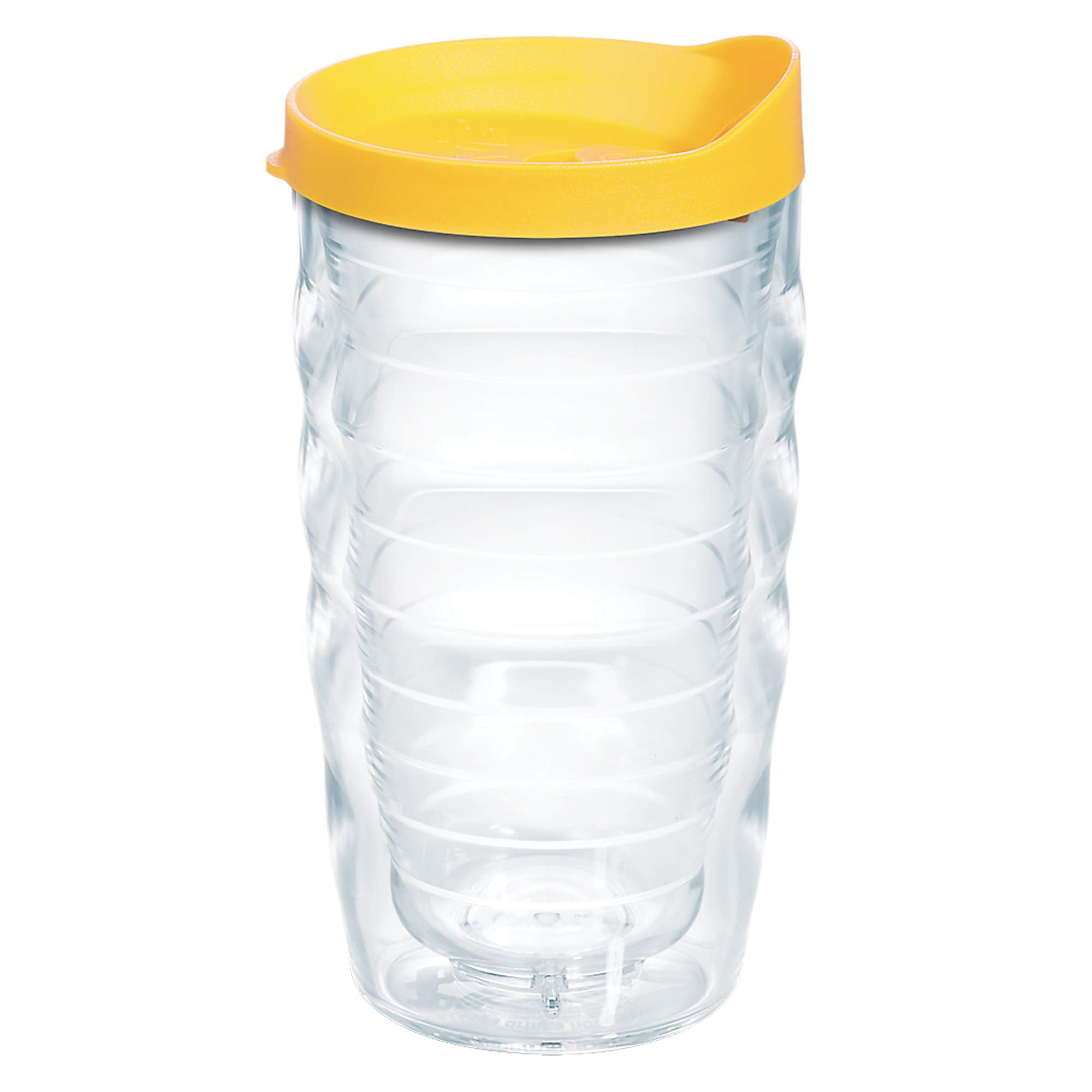 Tervis Clear & Colorful Lidded Made In Usa Double Walled Insulated Tumbler Travel Cup Keeps Drinks Cold & Hot, 10Oz Wavy, Yellow