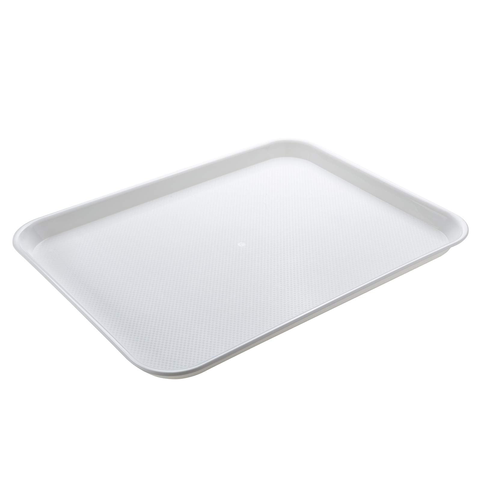 Eslite Rectangular Plastic Serving Trays Fast Food Serving Cafeteria Trays 17''X13'' Set of 6(White)
