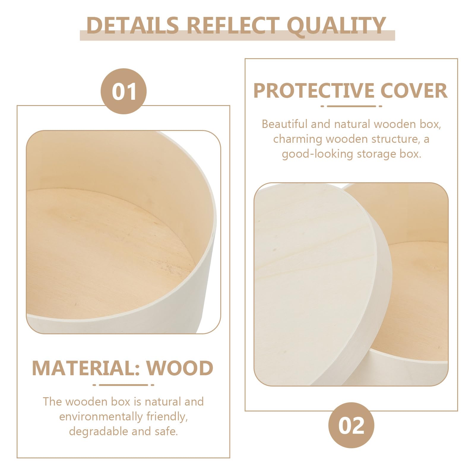 Doitool 2Pcs Cheesecake Wrap Wood Box Cheese Chiffon Basque Baking Wrap Round Box