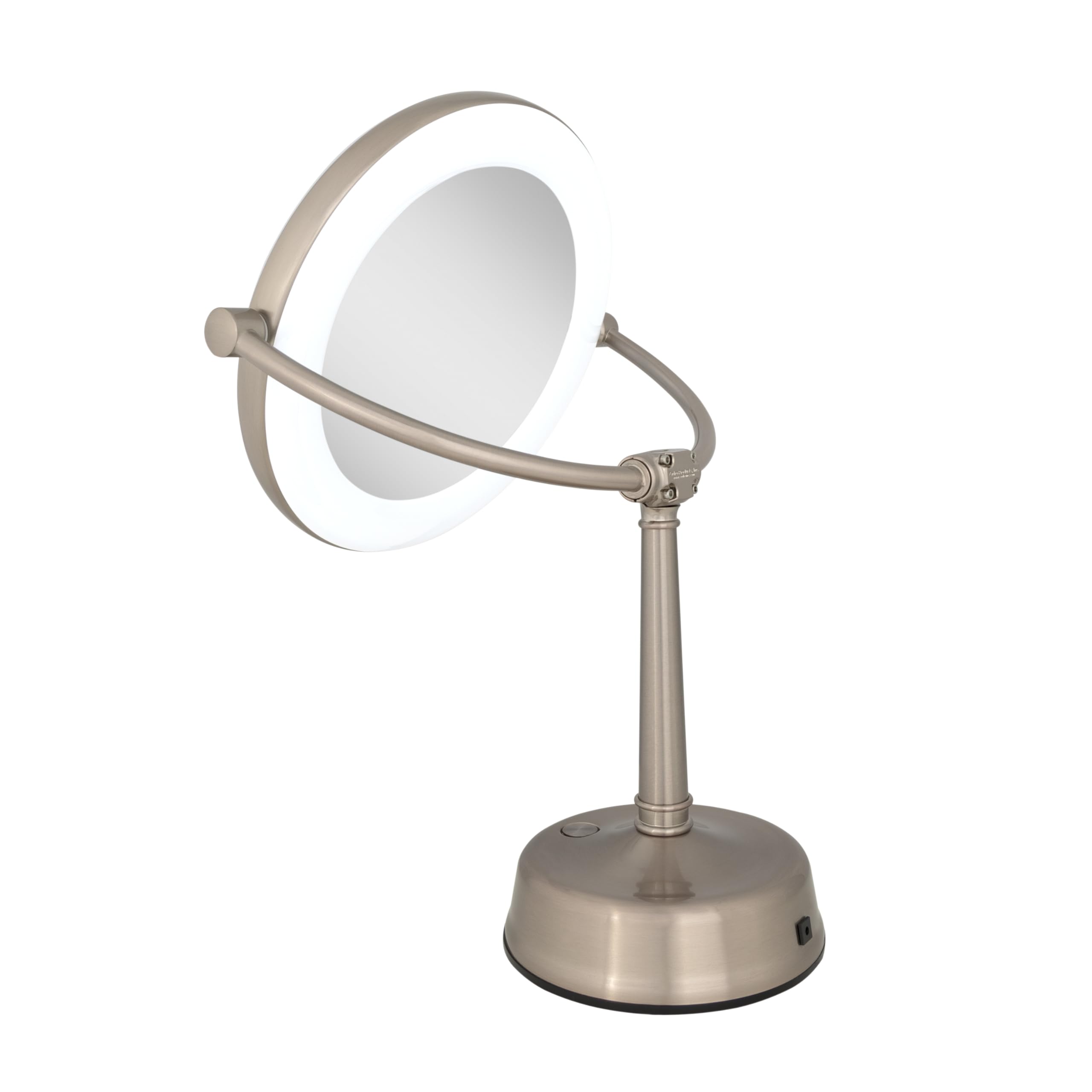 Zadro Lexington Led Lighted Makeup Mirror With Magnification Two-Sided Swivel Mirror With Lights For Makeup Desk Vanity (Rose Go