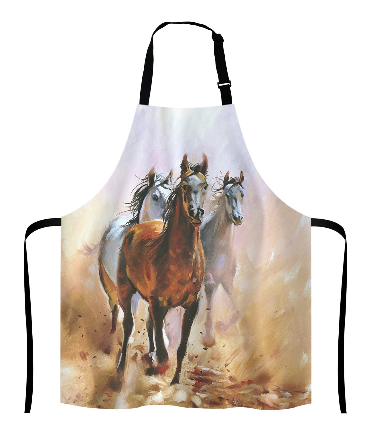 Lefolen Three Horse Kitchen Cooking Bbq Chef Apron,Funny Apron For Men, Women - Dad Presents, Presents For Men - Birthday, Mothe
