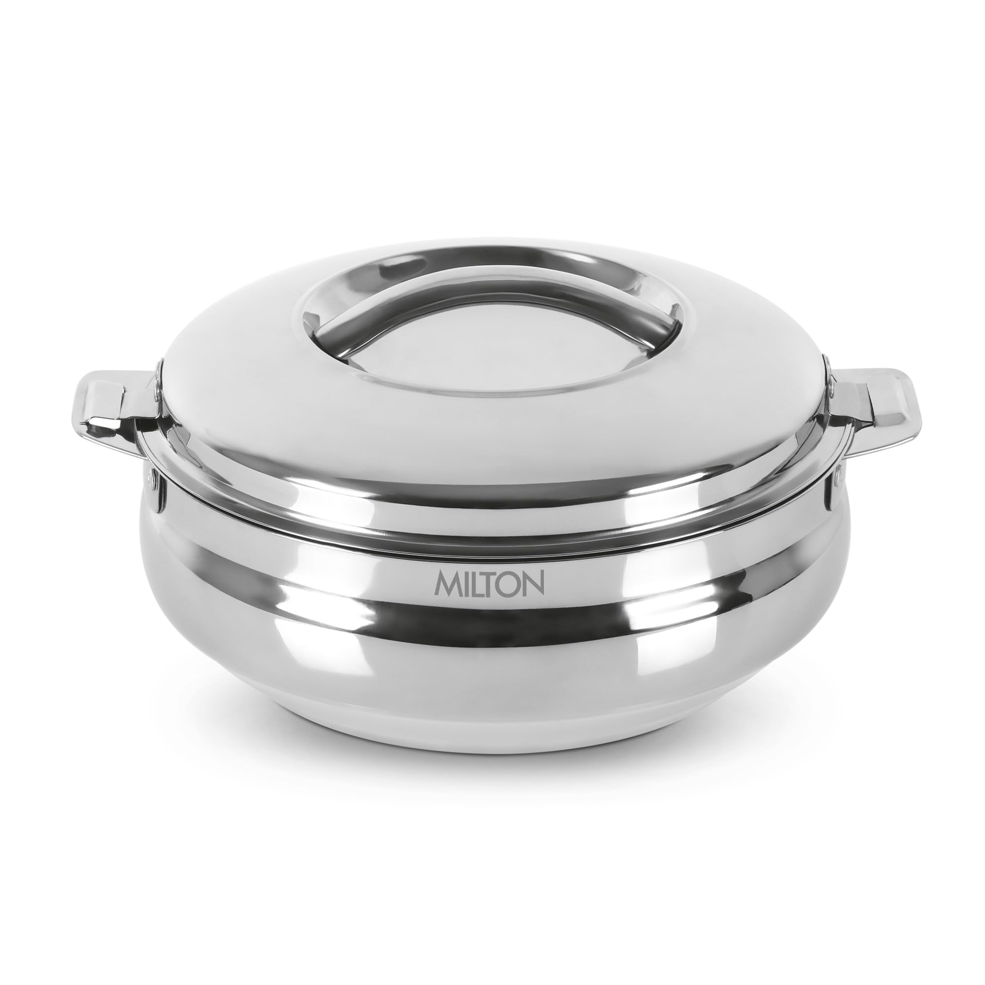 Milton Sphere 2500 Stainless Steel Casserole, 2.33 Litre, Silver | Double Walled | Pu Insulated | Hot & Cold | Food Grade | Easy