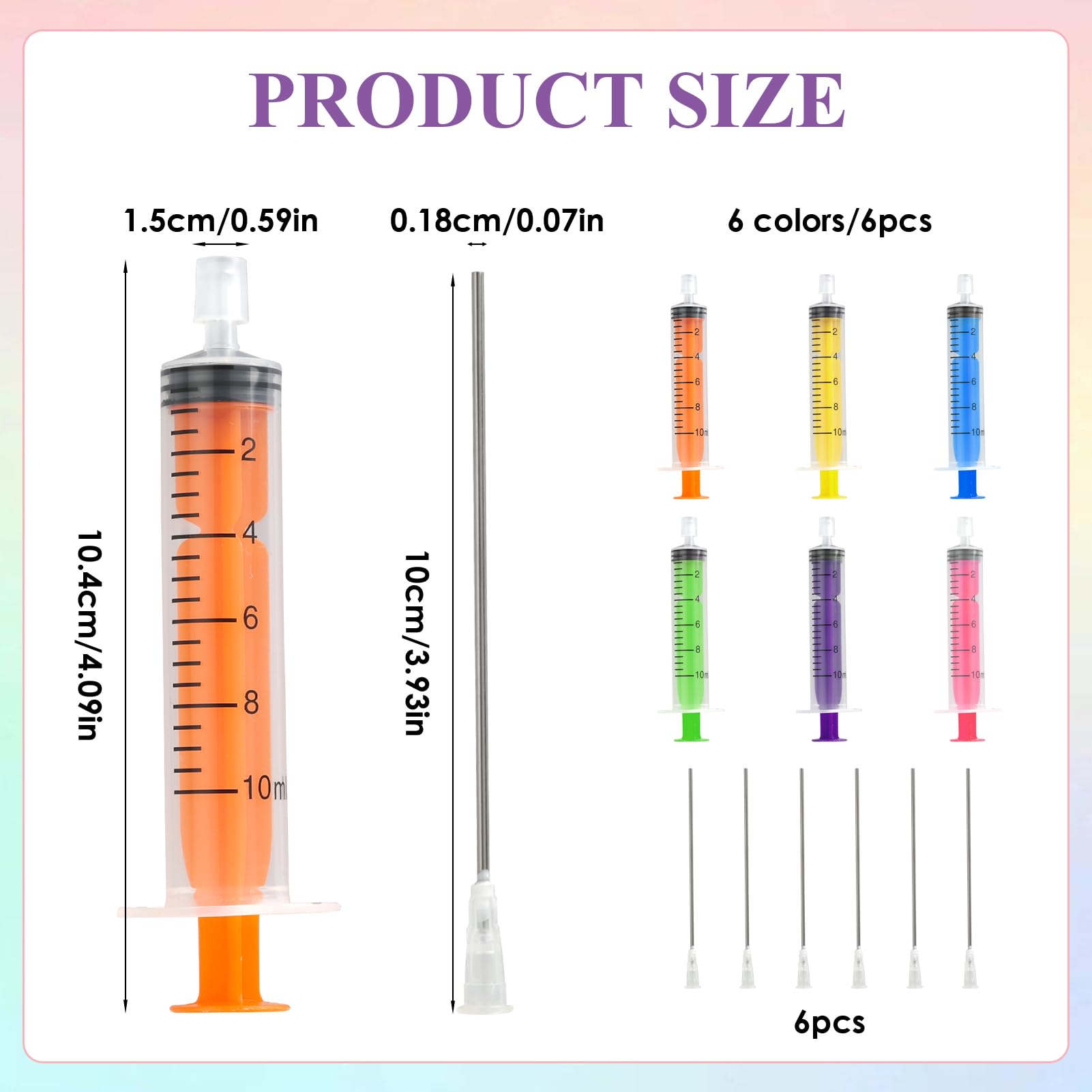 Wxs-Chall 6 Pack-10Ml Plastic Perfume Syringe Extracto Decanter Kit With Blunt Stainless Needle Tip, Suitable For Perfume?Ink?Pe