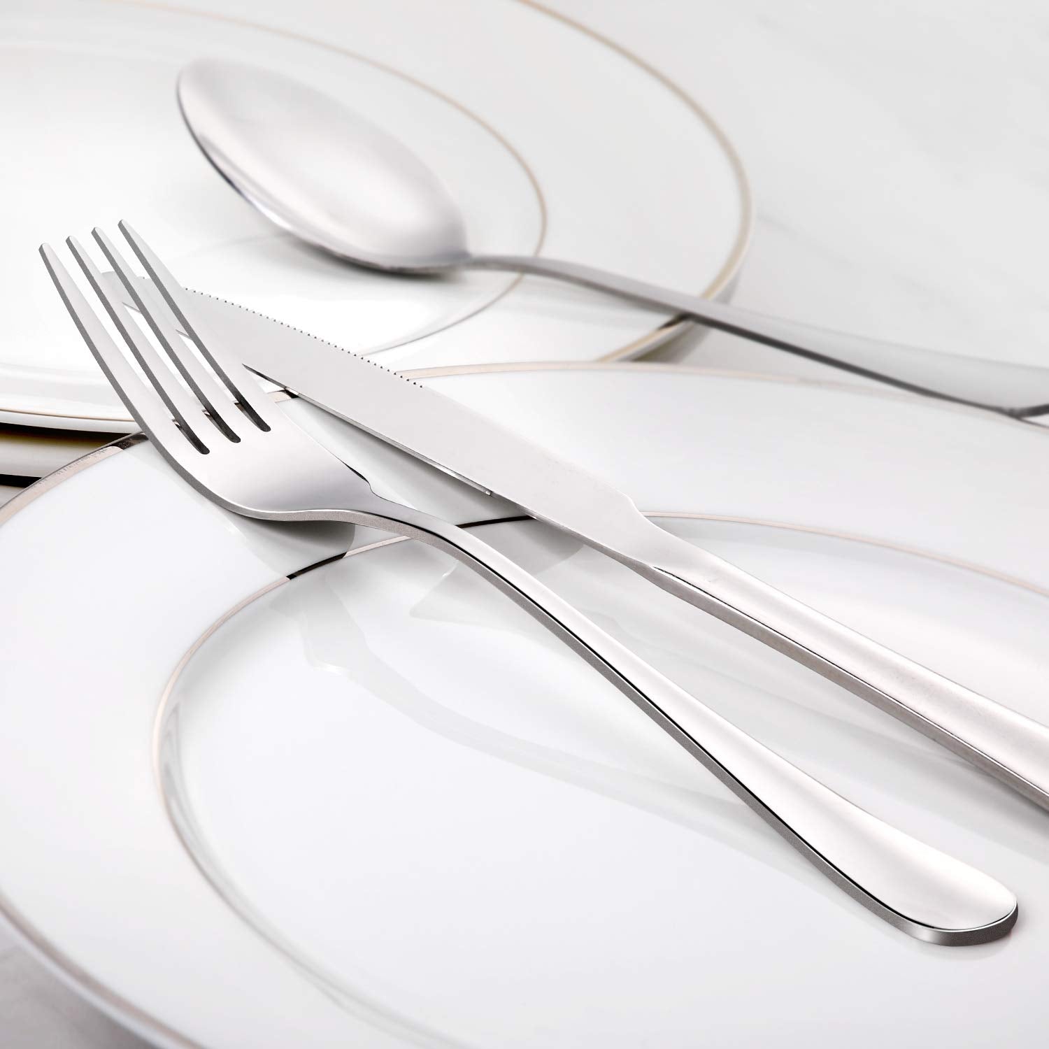 Hiware 24-Piece Forks Silverware Set, Food-Grade Stainless Steel Dinner Forks Set, Dishwasher Safe, 8 Inches