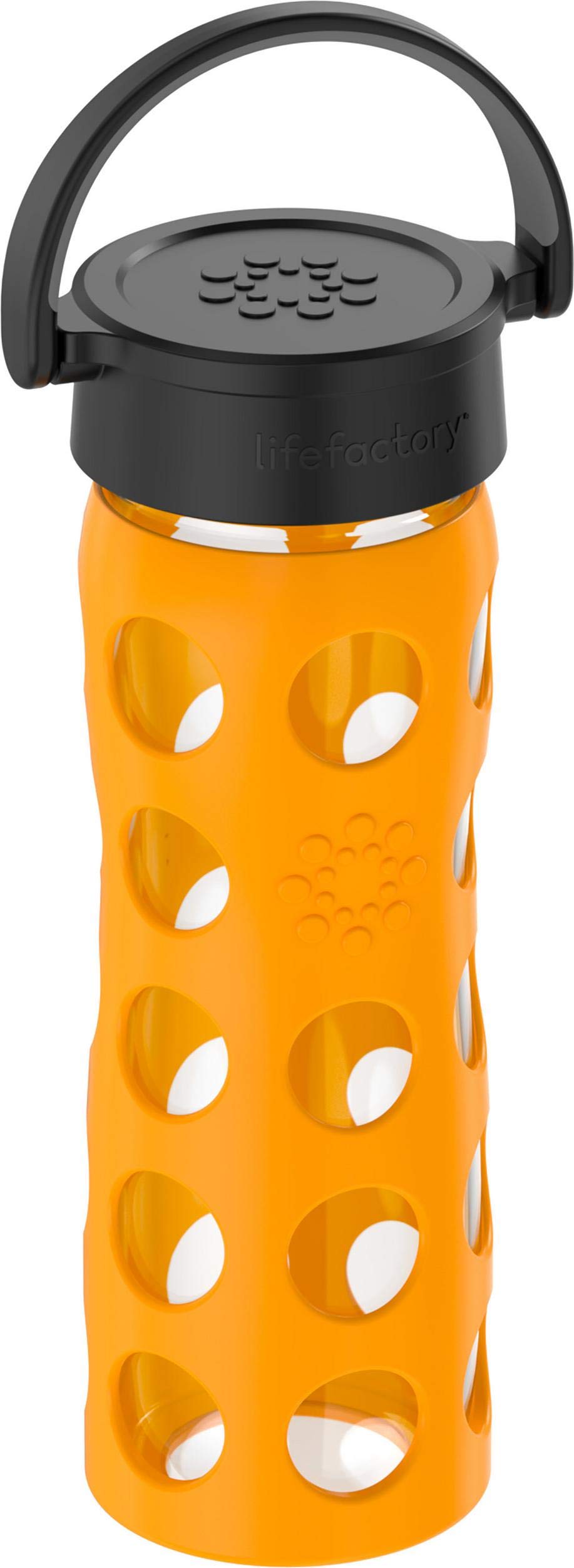Lifefactory 16-Ounce Bpa-Free Glass Water Bottle With Classic Cap And Protective Silicone Sleeve, Marigold