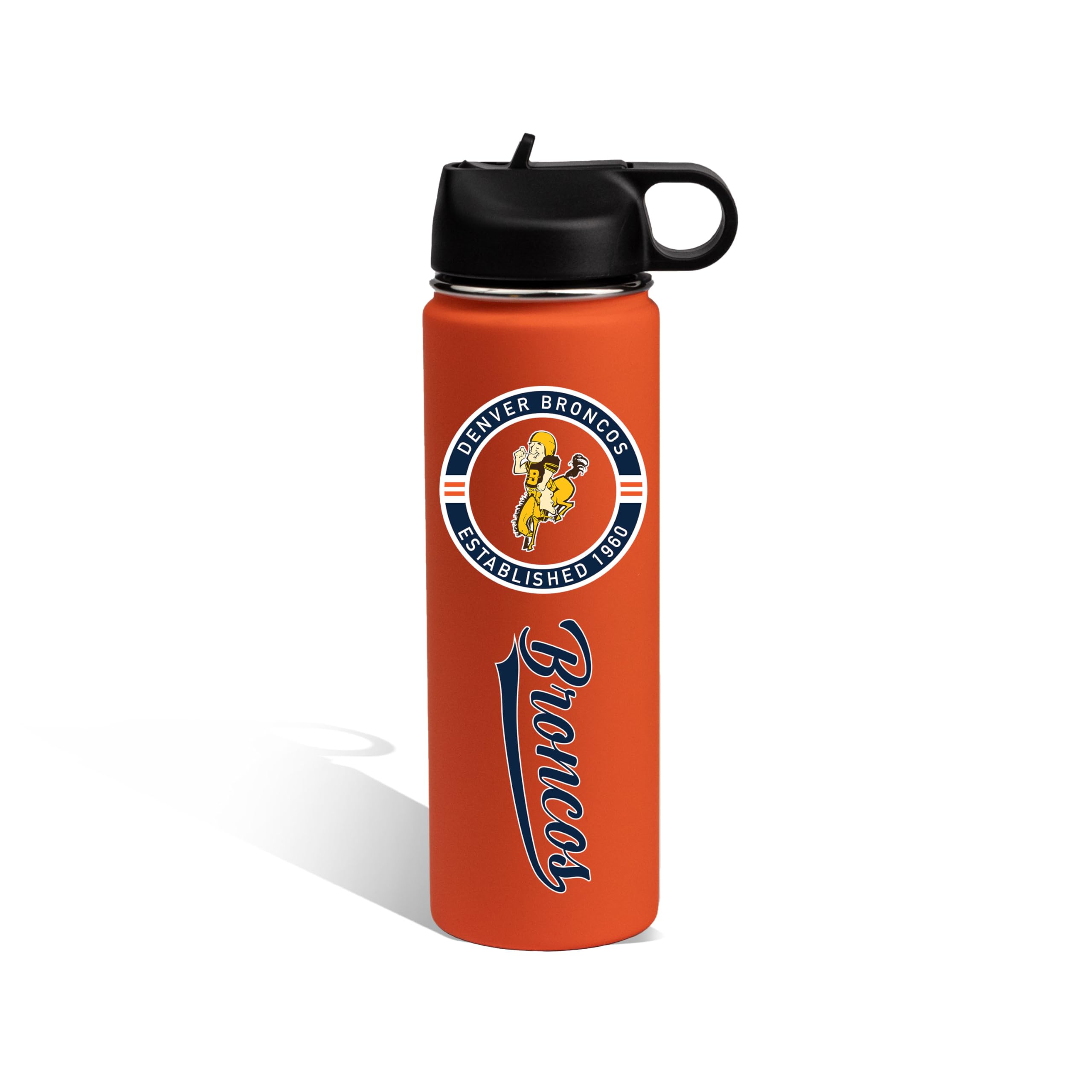 The Memory Company Officially Licensed 22oz Rubberized Water Bottle, Denver Broncos