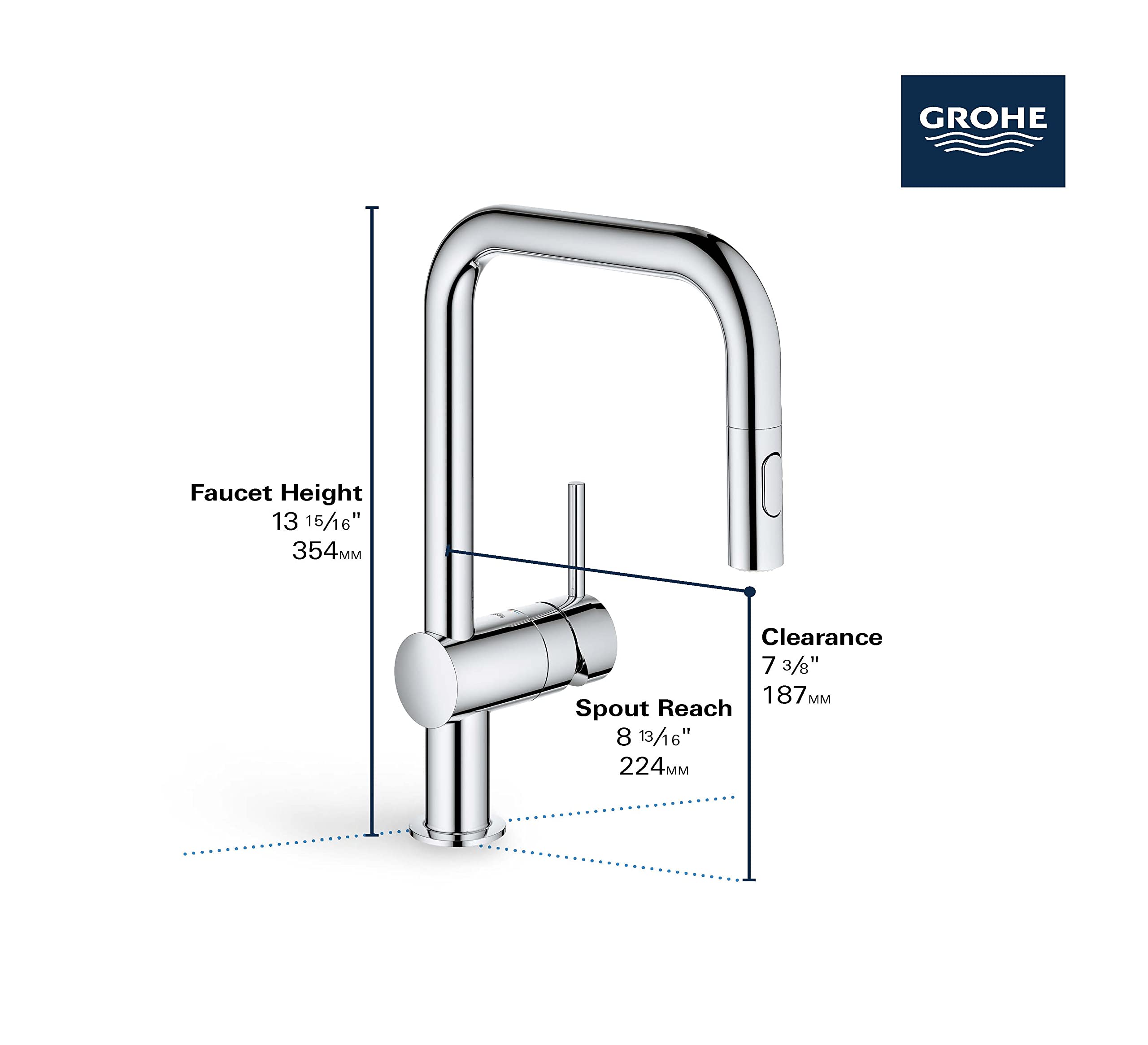 Grohe 32319003 Minta Pull-Out Kitchen Faucet Chrome