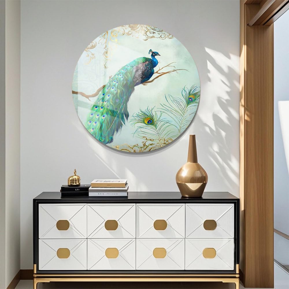 Designskinz Wall Art | Acrylic Glossy Printed Frame|Home Decor For Living Room, Bedroom, Office, Study, Shelf (12X12Inch Round) 