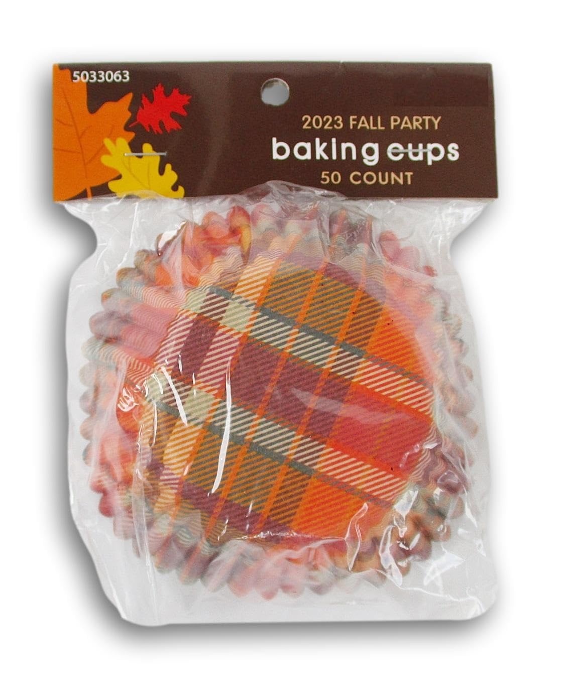 Autumn Plaid Decorative Baking Cups - Patterned Paper Liners For Cupcakes, Muffins (Standard Sized) - 50 Count