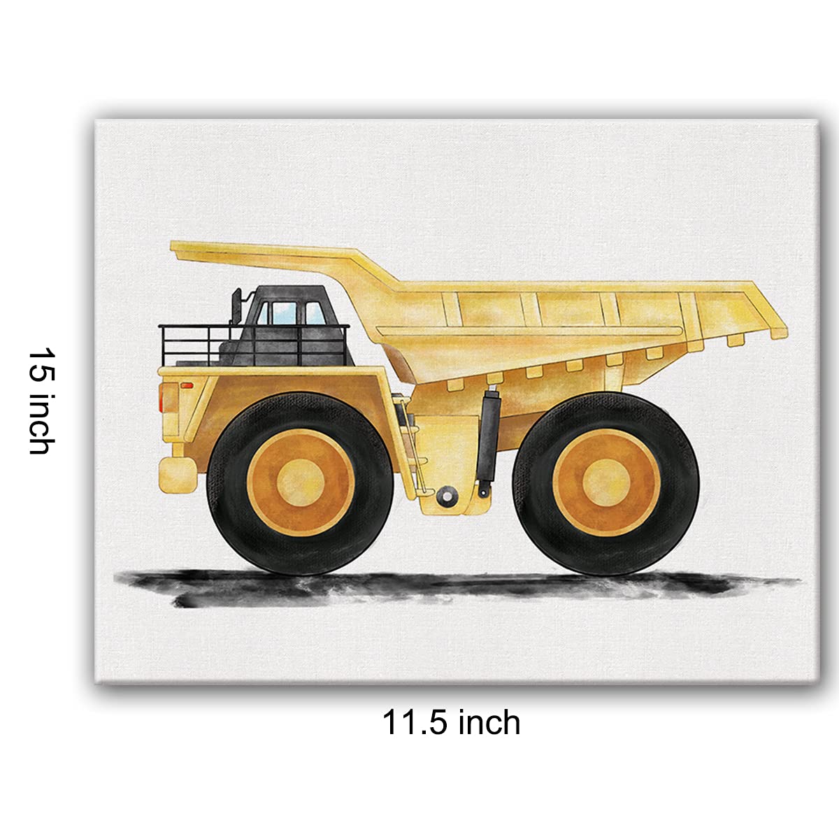 Construction Transportation Canvas Wall Art Watercolor Vehicles Dump Truck Canvas Painting Prints For Home Kids Bedroom Nursery