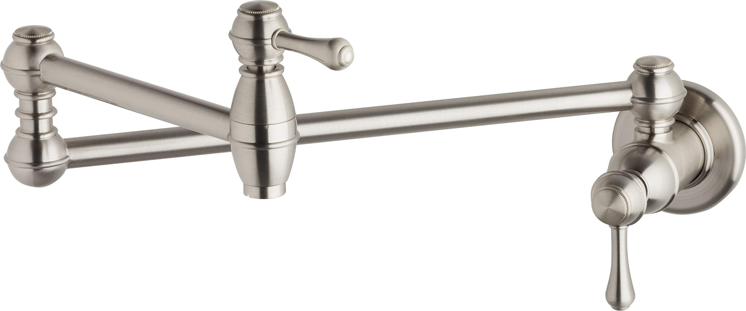 Gerber Opulence Wall Mount Pot Filler Faucet - 22-Inch Folding Double Joint Swing Arm, Heavy-Duty Brass Construction, Above Stov