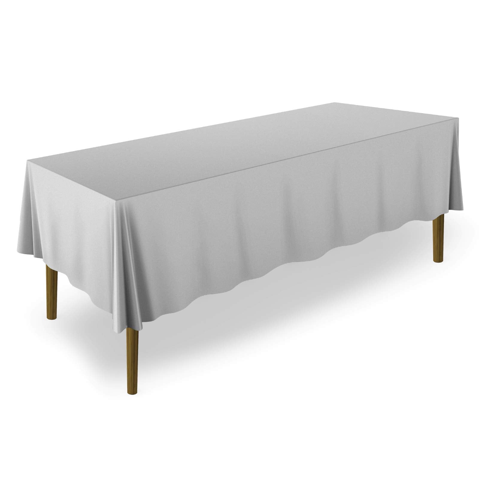 Lann'S Linens - 60 X 102 Premium Tablecloth For Wedding/Banquet/Restaurant - Rectangular Polyester Fabric Table Cloth - Silv