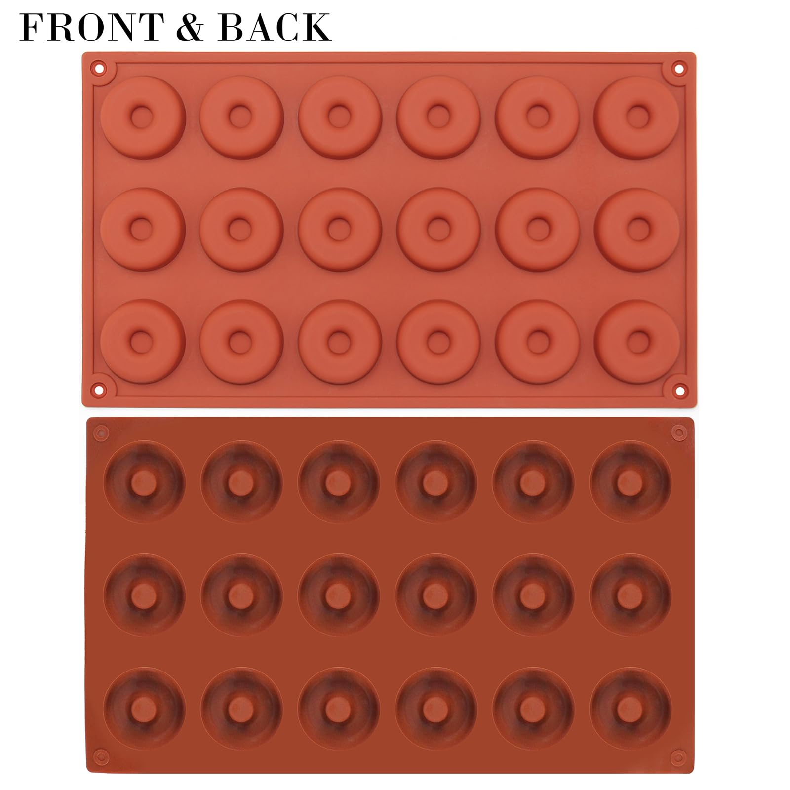 Funshowcase Mini Donut Silicone Mold 18 Cavity 12X7X0.4''