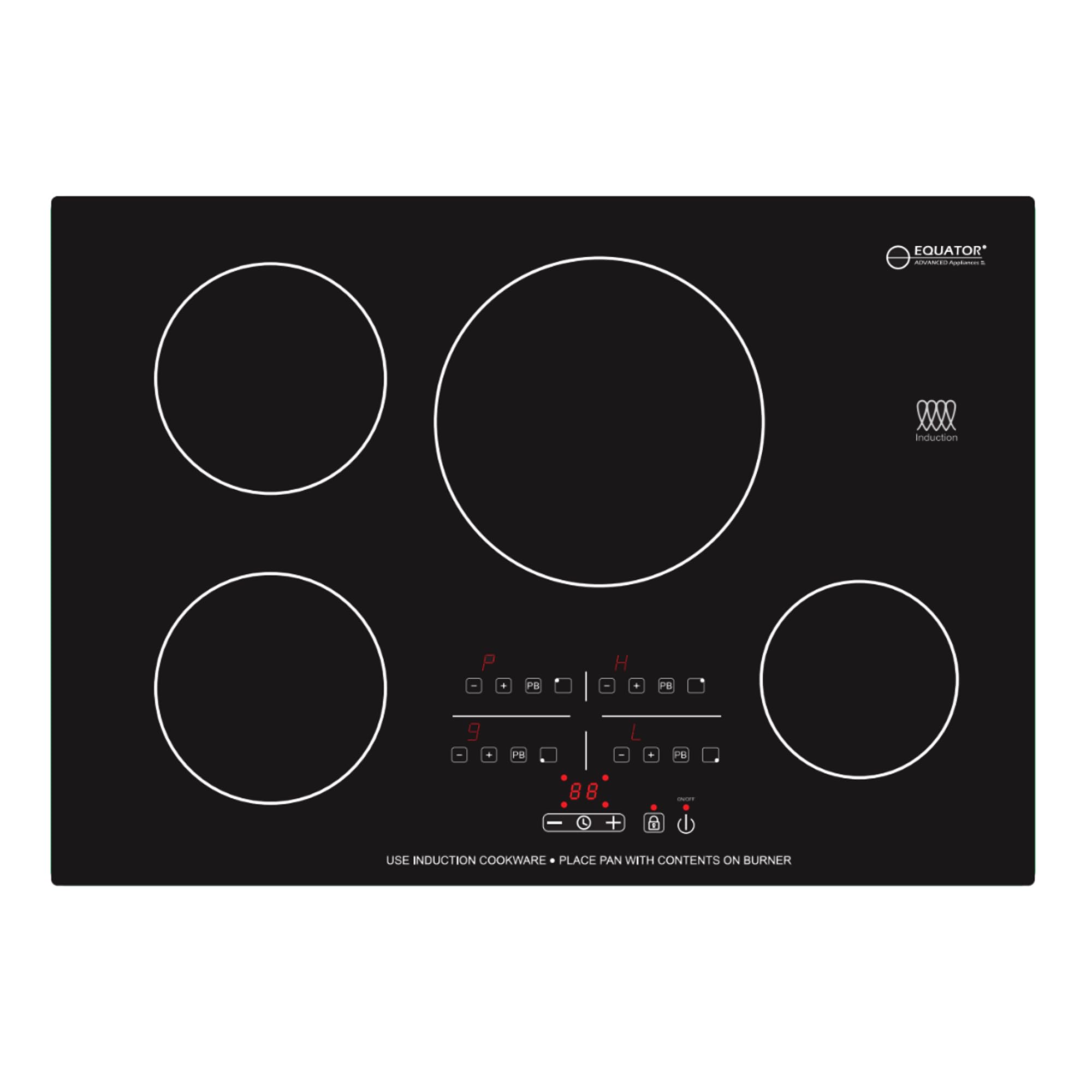 Equator 30'' Built-In 4 Burner Induction Cooktop 9 Level Power Boost 220V