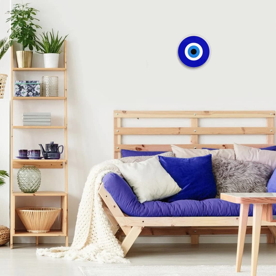 Incrizma Blue Evil Eye Wall Decor Hanging Ornament | 6 Diameter | Good Luck Charm | Wall Decor Amulet | Turkish Nazar Bead Decor