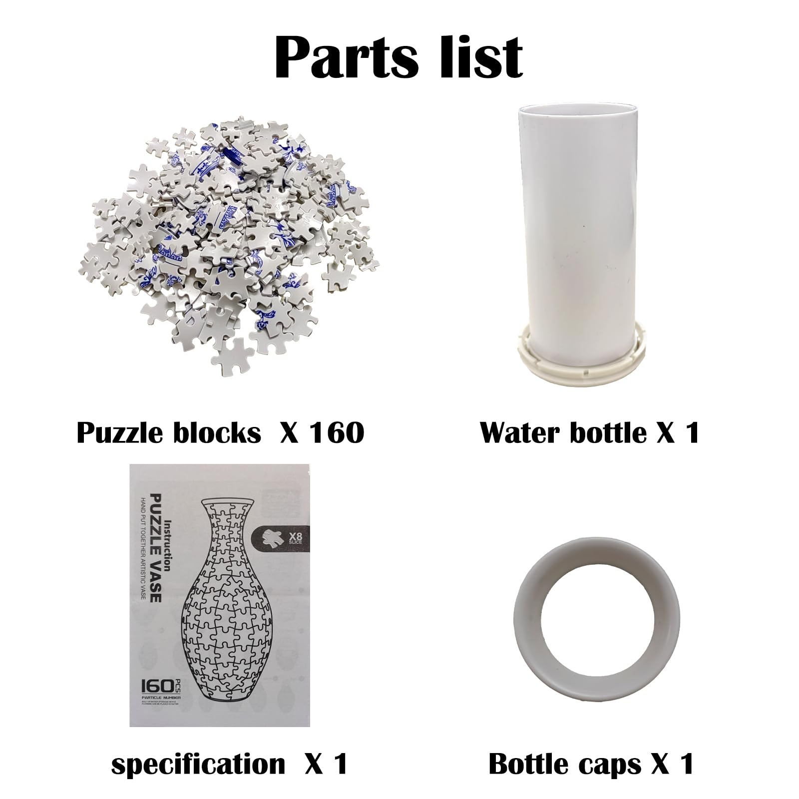 HHSME 3D Puzzle Vase Unique Flower Vase for Adults Made by 160 Curved Plastic Puzzle Pieces, Piece Relax Puzzles for Adults, DIY