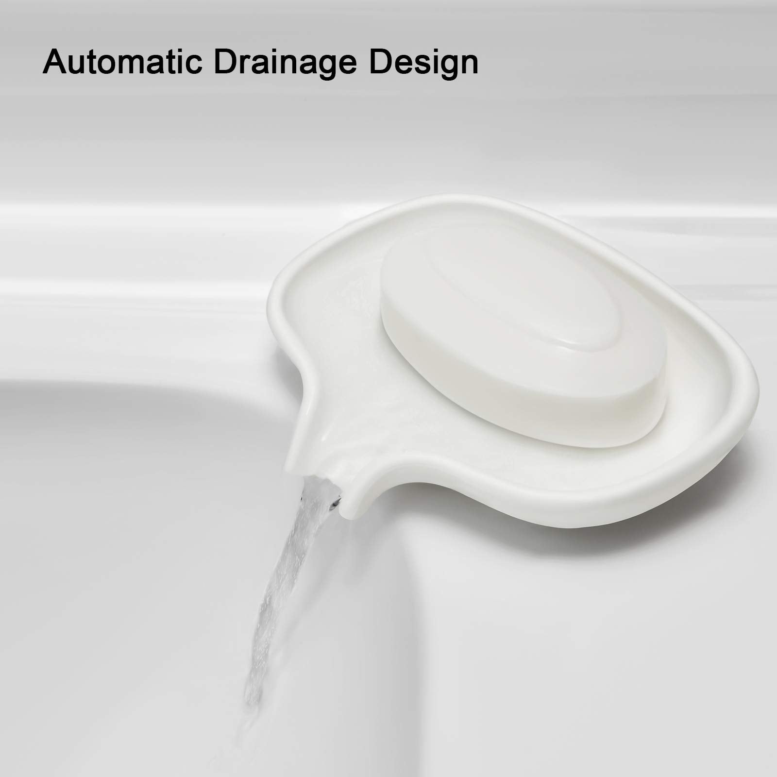 Subekyu Silicone Soap Dish For Bathroom,Bar Soap Holder For Shower With Draining Tray, Waterfall Soap Tray For Kitchen Sink, Set