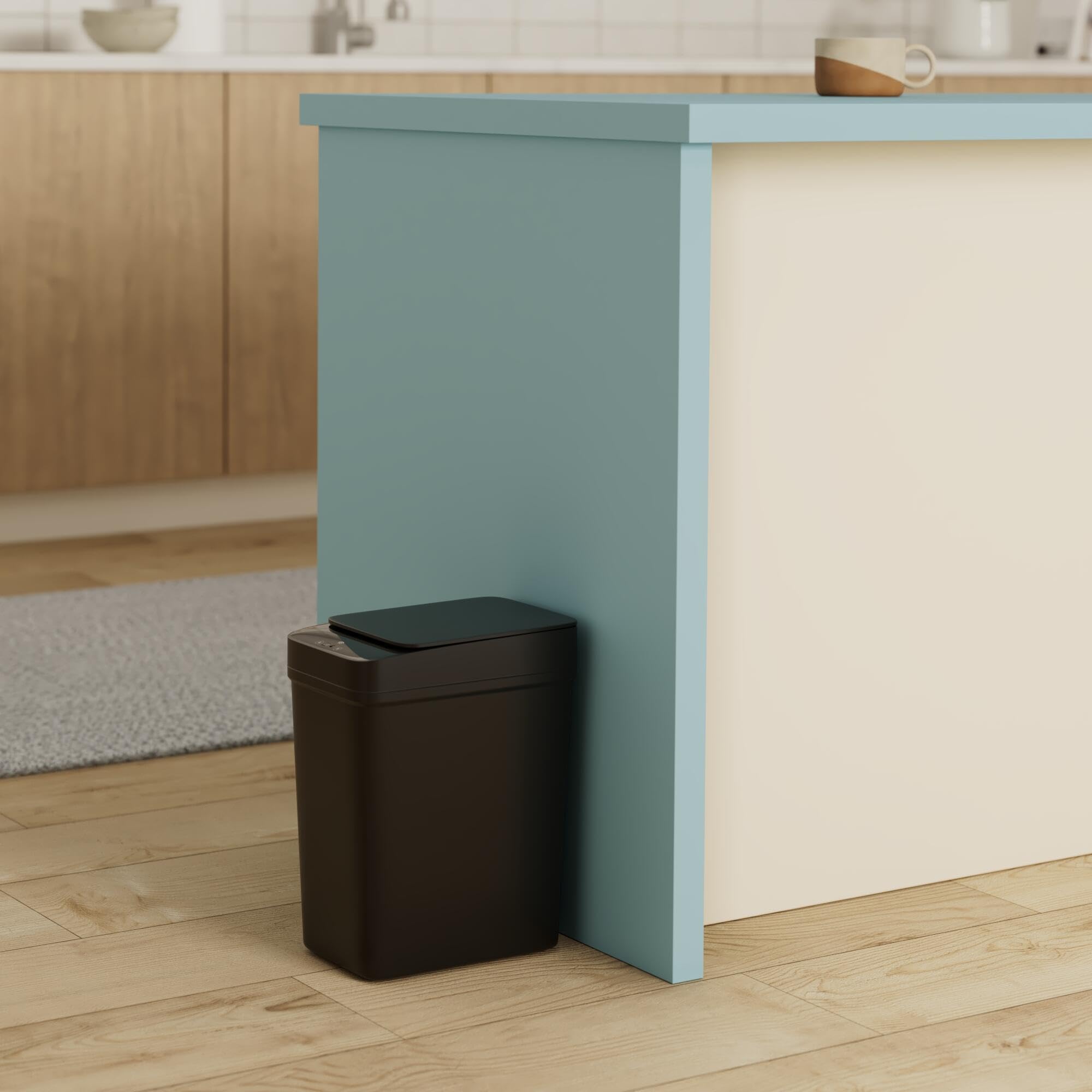 Anborry Bathroom Automatic Trash Can 2 Pack 2.2 Gal & 4 Gal Touchless Motion Sensor Small Garbage Can With Lid Smart Electric Na