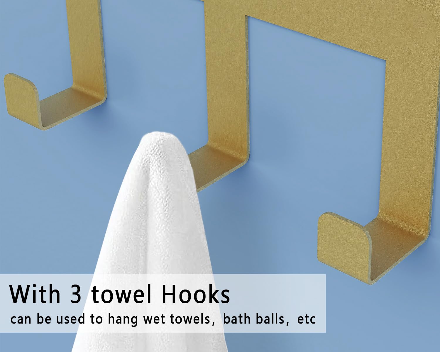 Gold Towel Racks For Bathroom, Bethom Towel Storage Racks With Shelf Wall Mounted, Hand Towel Holder With 3 Hooks For Hand Towel