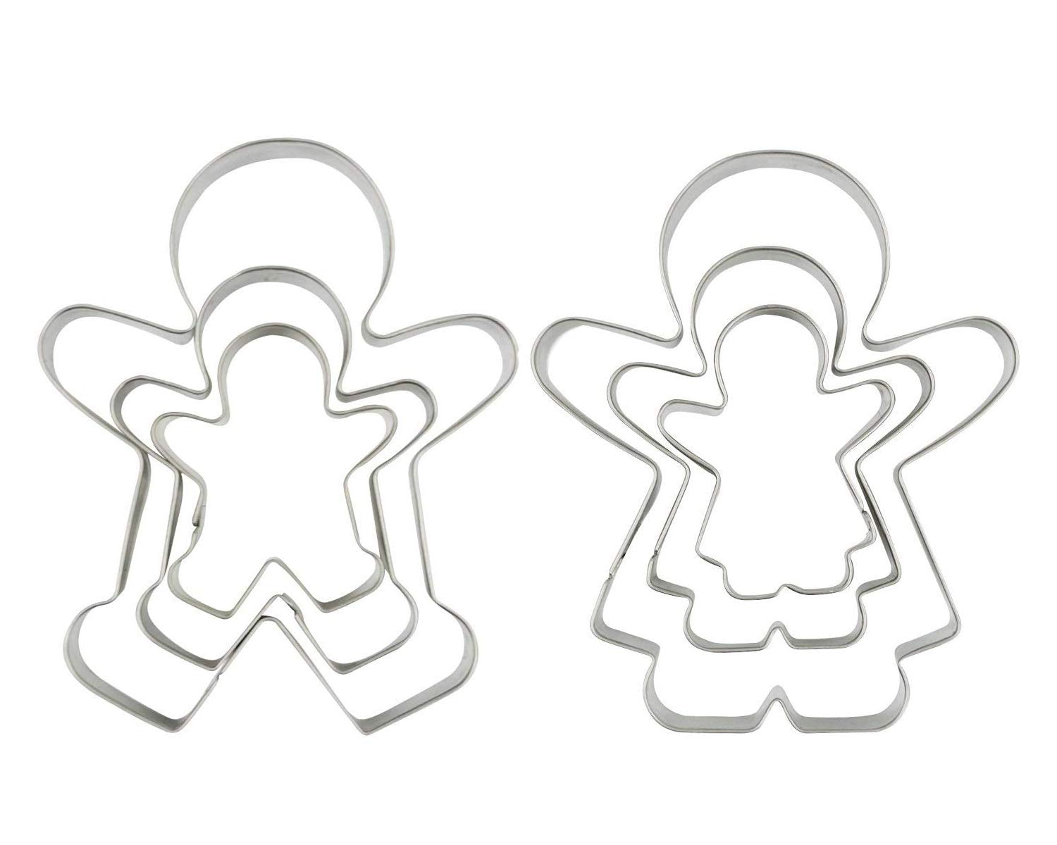 Funny Gingerbread Man Cookie Cutters, Boy And Girl Cookie Cutter Set Molds, 6 Piece
