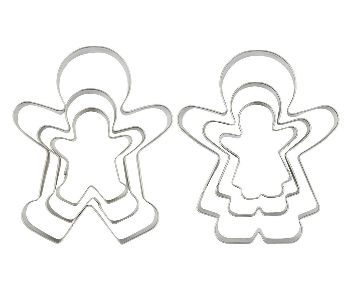 Funny Gingerbread Man Cookie Cutters, Boy And Girl Cookie Cutter Set Molds, 6 Piece