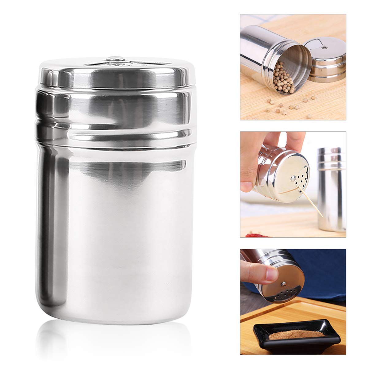 Fantasyday Gift Set Spice Jar With Shaker Tops Food Seasoning Dressing Bottle With Travel Bag Salt/Sugar/Spice/Pepper/Cheese Sha
