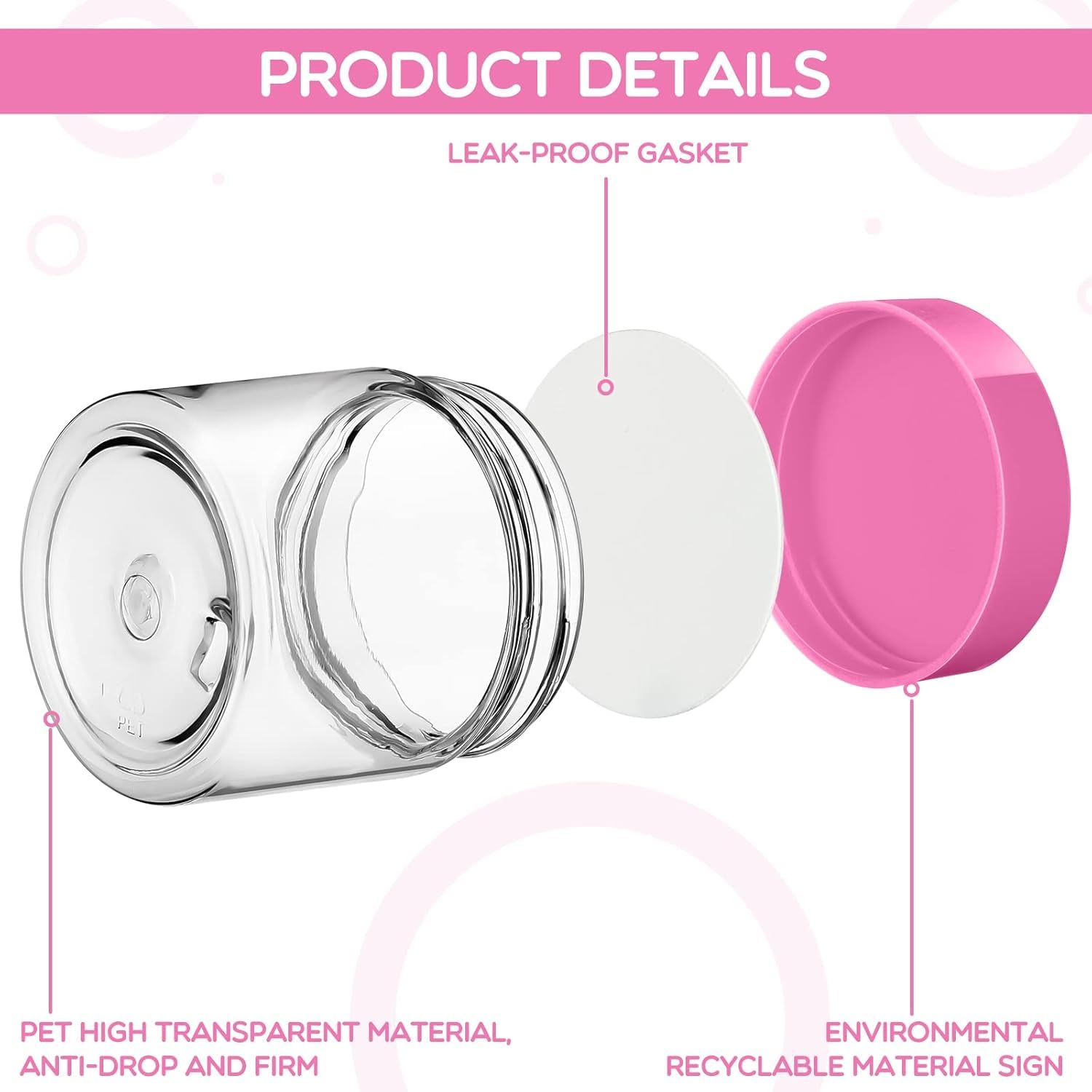 Satinior 12 Pack 2 Oz Plastic Container Jars With Lids Round Clear Travel Cosmetic Container Slime Jars For Toiletries, Lotion,