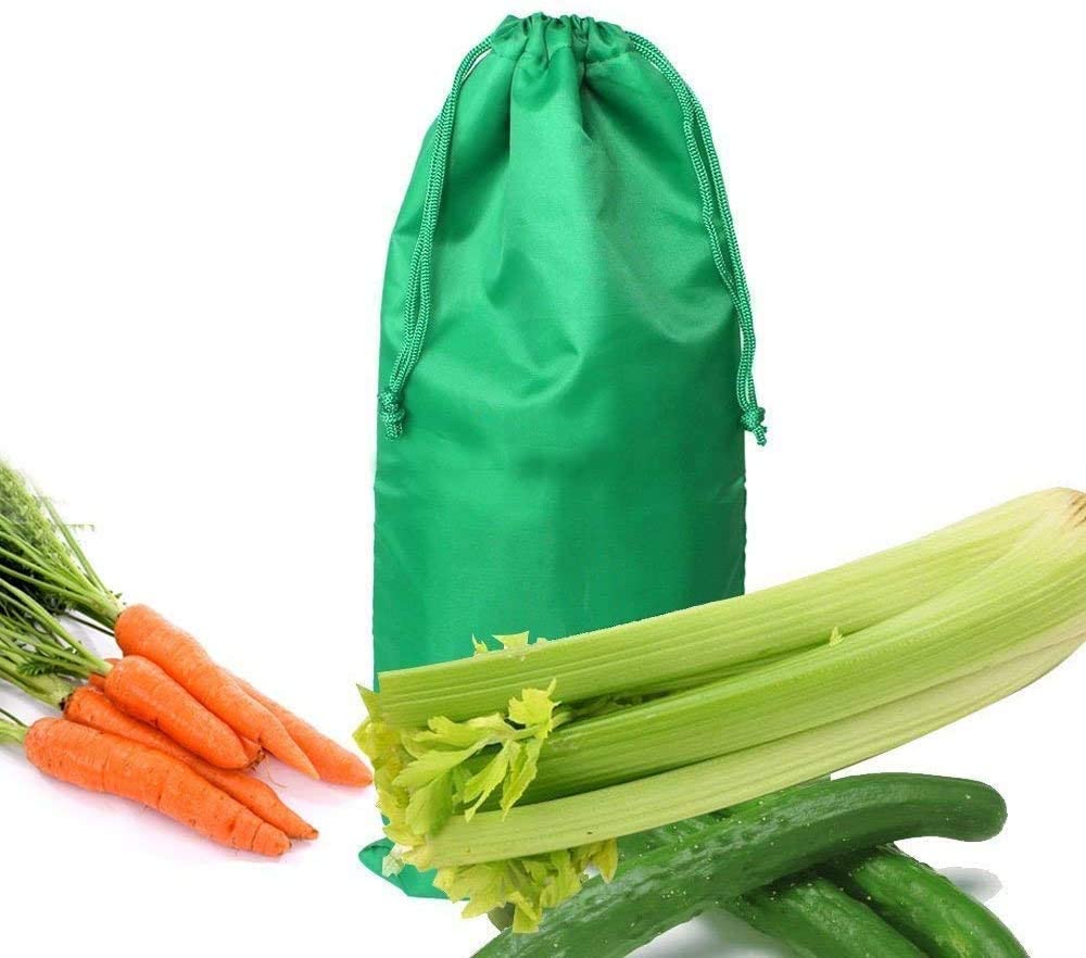 Morsne Celery Fresh Bag Organic Celery Storage Bags Prevent Ripening-Veggie Washable Durable (Green-Celery -1 Pack)