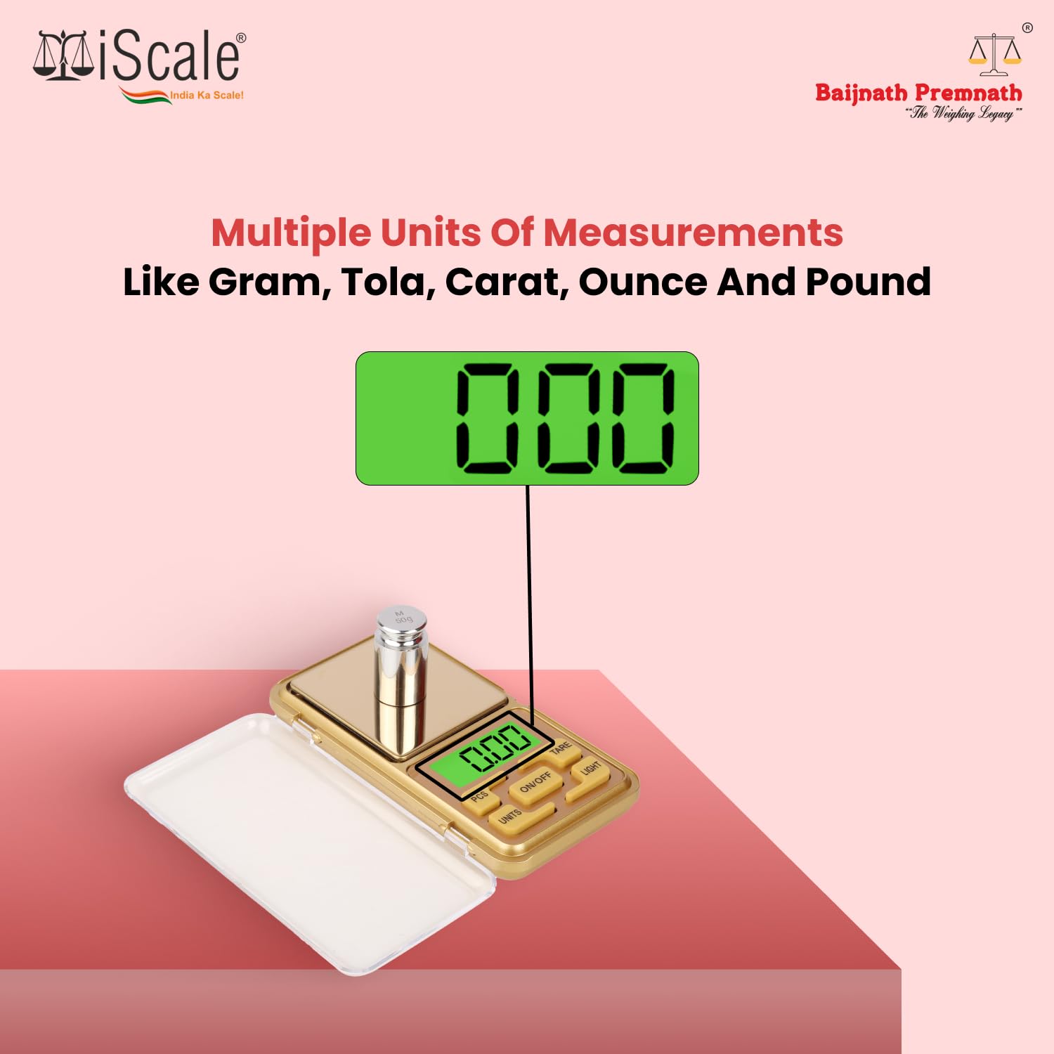 Baijnath Premnath Iscale Kes Pocket Scale - 200G X 0.01G Precision, Ideal For Jewelry & Chemical Weighing, Home & Goldsmith Use