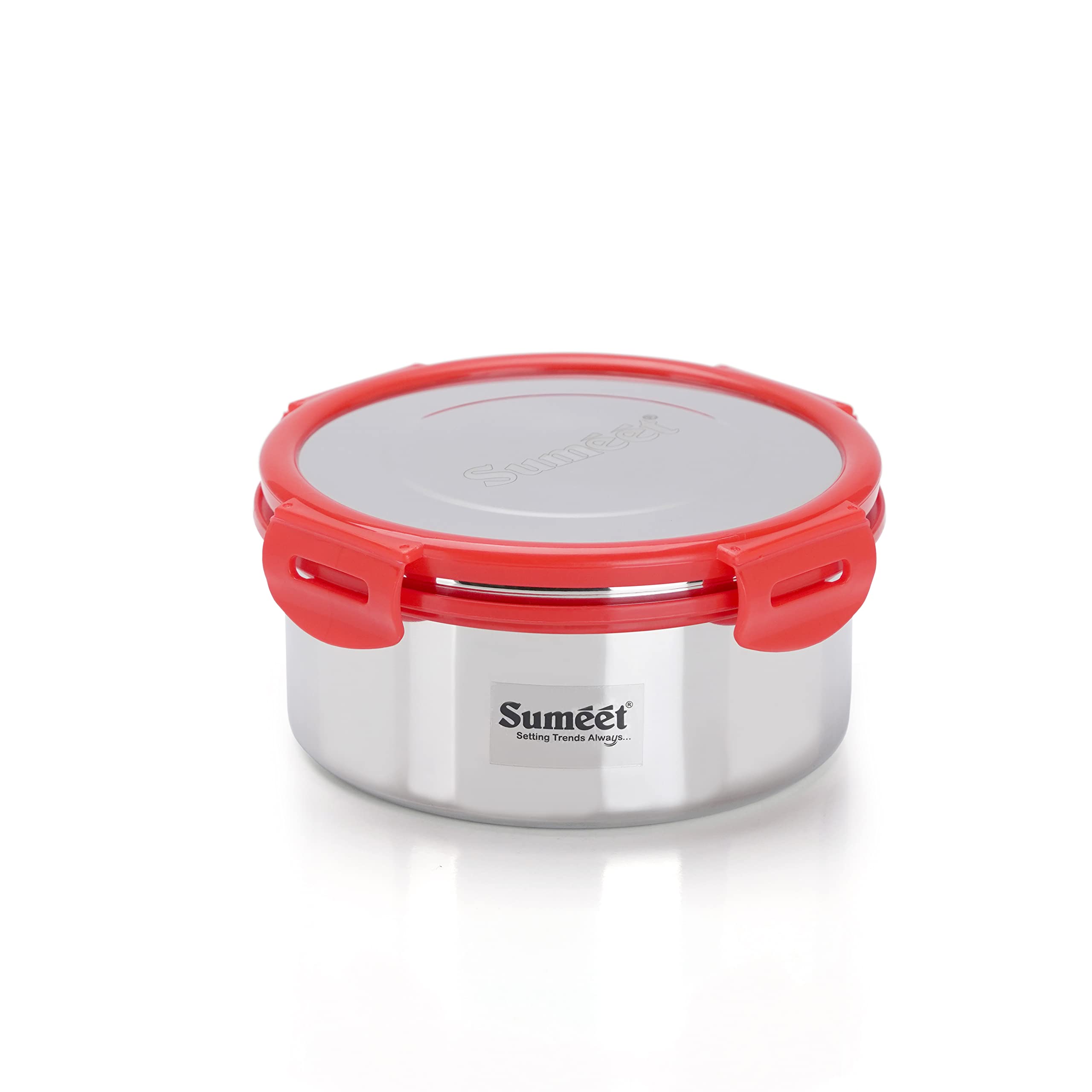 Sumeet Airtight & Leak Proof Steelexo S.S. Container Lunch Box With Stainless Steel Lid Set Pack Of 1Pc (750Ml  13Cm) - Silver