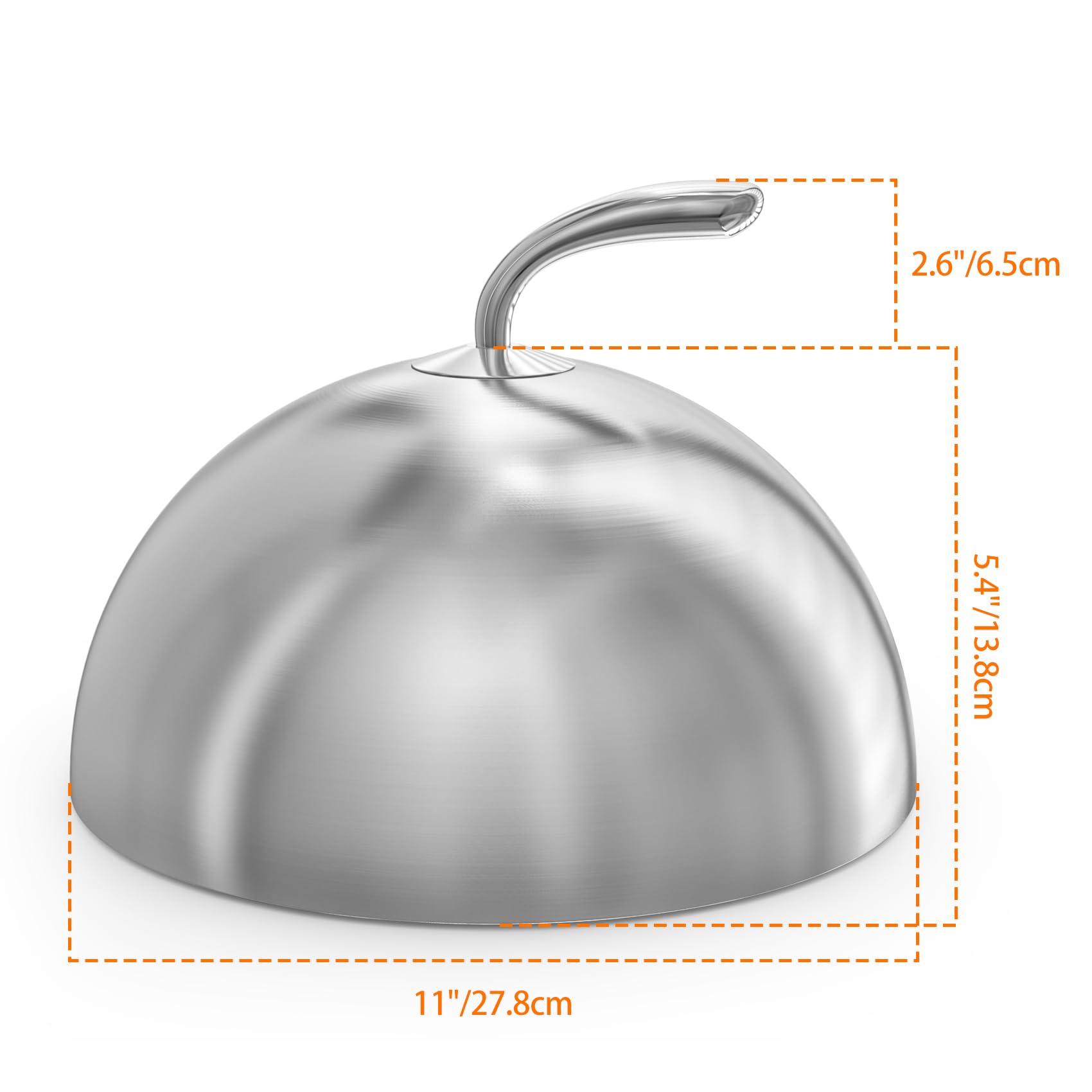 Only Fire Cheese Melting Dome,11 Inch Round Basting Cover With Handle, Stainless Steel Griddle Accessories For Flat Top Griddle