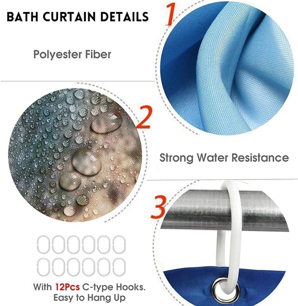 Dds-Dudes 4Pcs African American Black Girl Waterproof Shower Curtain Sets For Bathroom With Non Slip Rugs, Toilet Cover And Bath