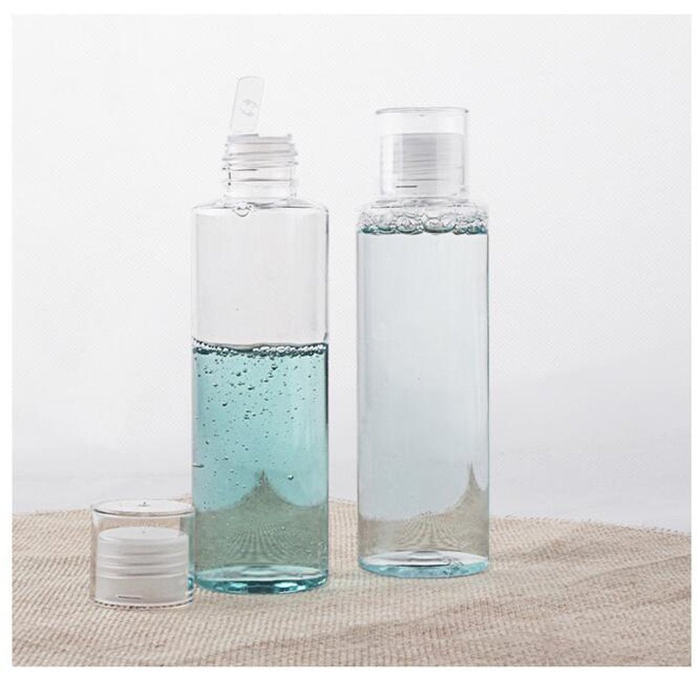 3Pcs 150Ml/ 5Oz Empty Clear Refillable Plastic Toner Lotion Bottle Jar Container Travel Cosmetic Makeup Essential Oil Packing Bo