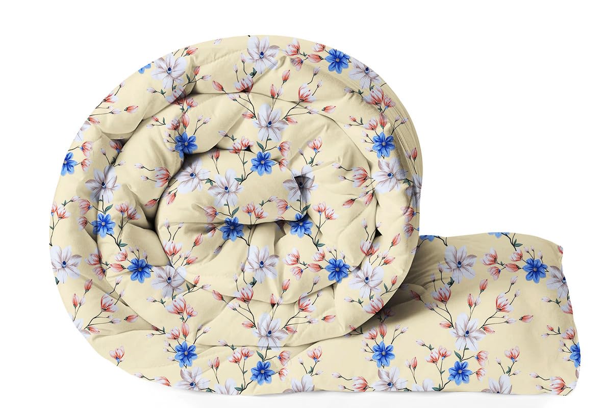 Bsb Home Snuggle Up 3.O Summer/All Season Printed Reversible Double Bed Glace Cotton Microfiber Comforter Blanket | Quilt | Doha
