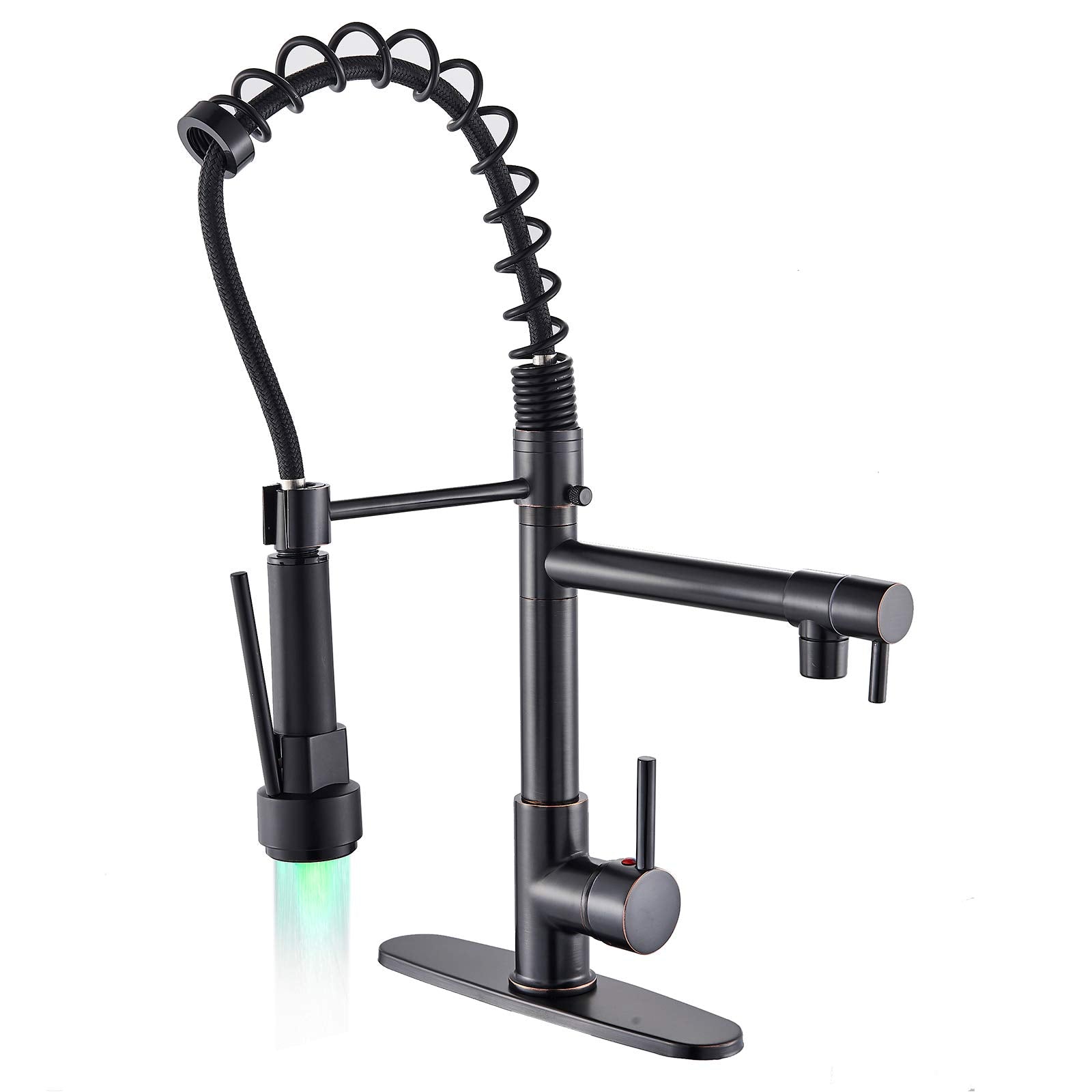 Pull Down Kitchen Sink Faucet With Sprayer Commercial Solid Brass Oil Rubbed Bronze Kitchen Sink Faucet With Led One Hole Or 3 H