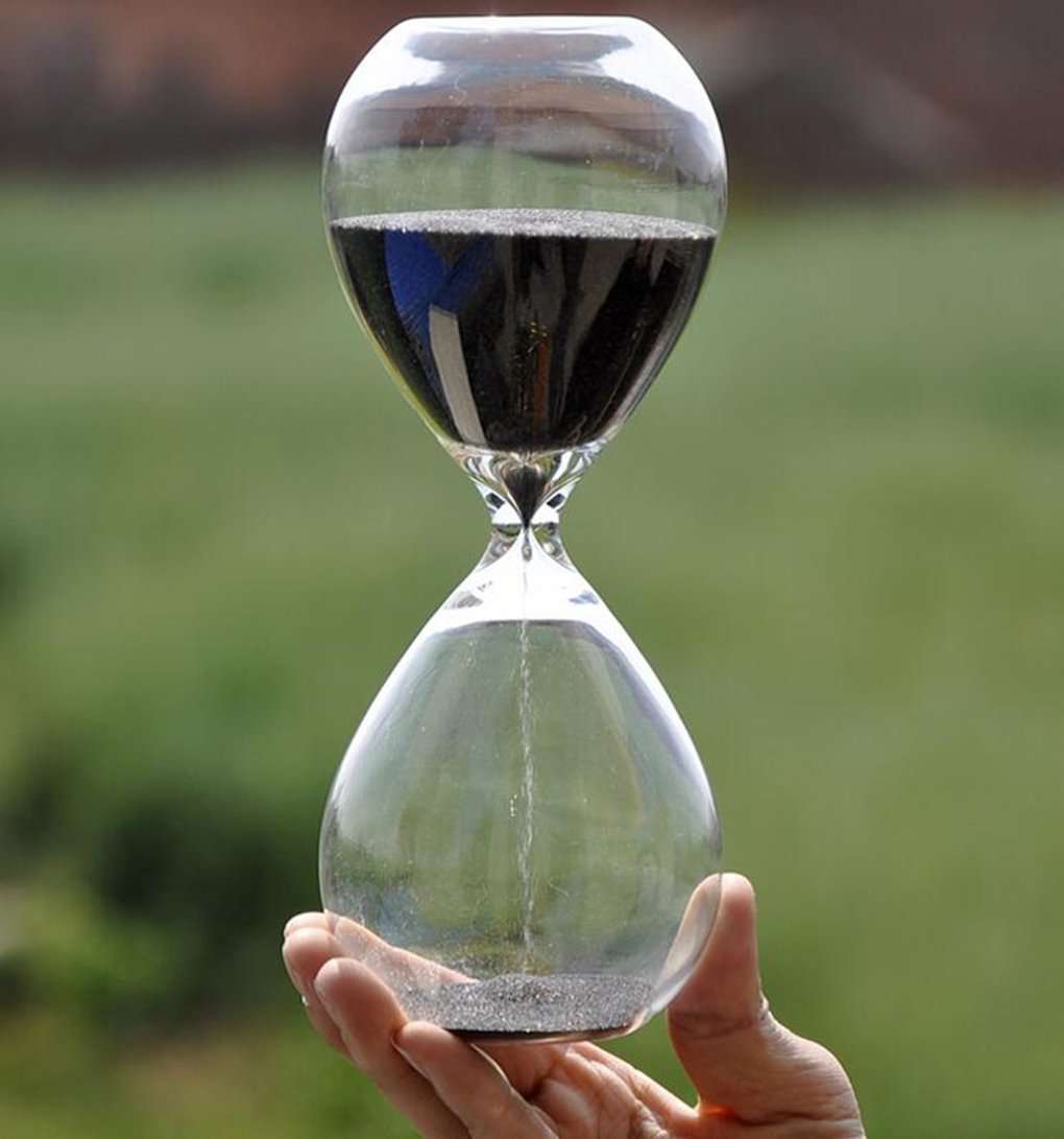 Large Fashion Black Sand Glass Sandglass Hourglass Timer Clear Smooth Glass Measures Home Desk Decor Xmas Birthday Gift (5 Minut