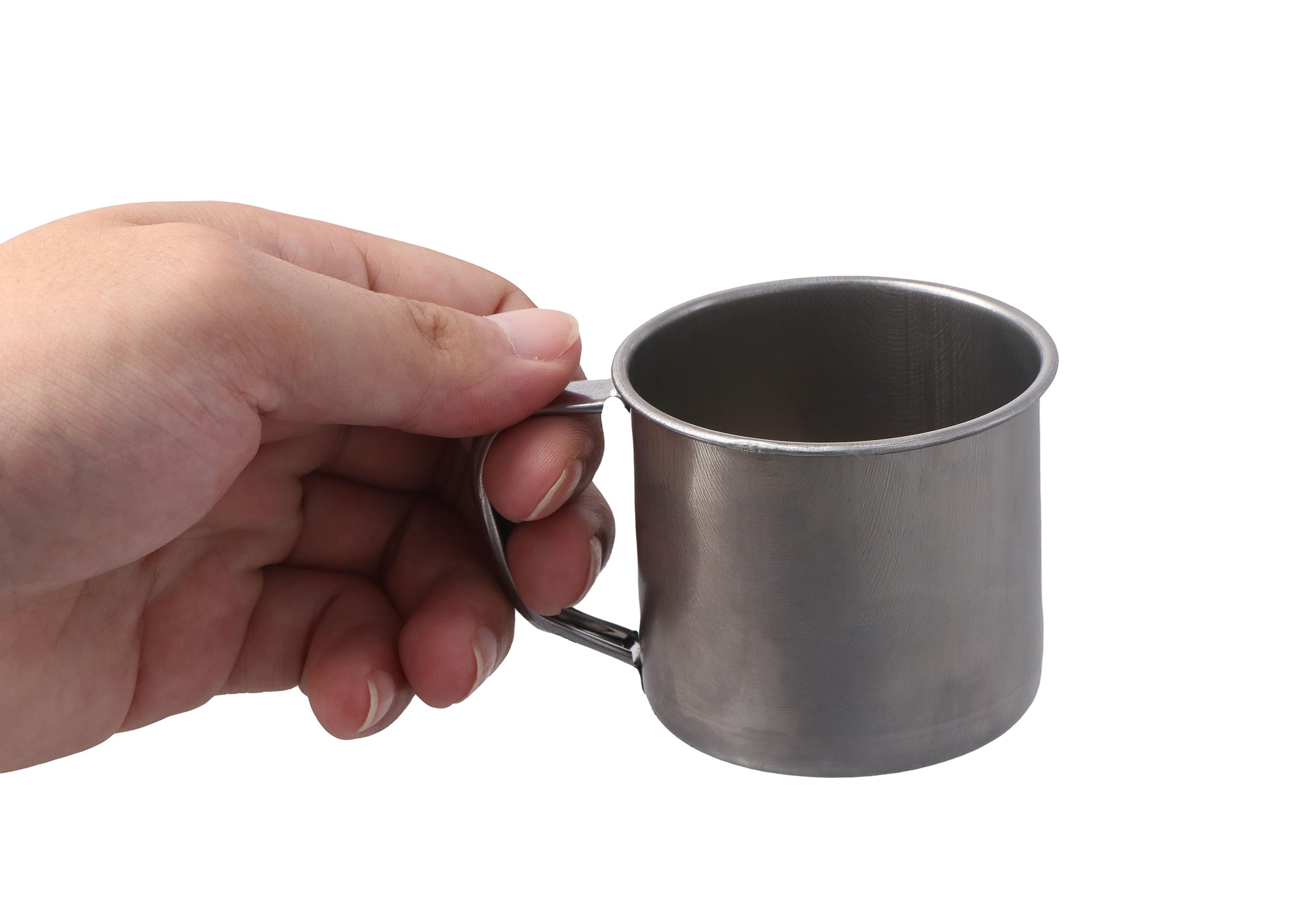 Stainless Steel Coffee Cup With Handle 6 Pcs Camping Cup 4Oz Stainless Steel Espresso Cups 2.362.17Inch Metal Shot Glasses Tea M