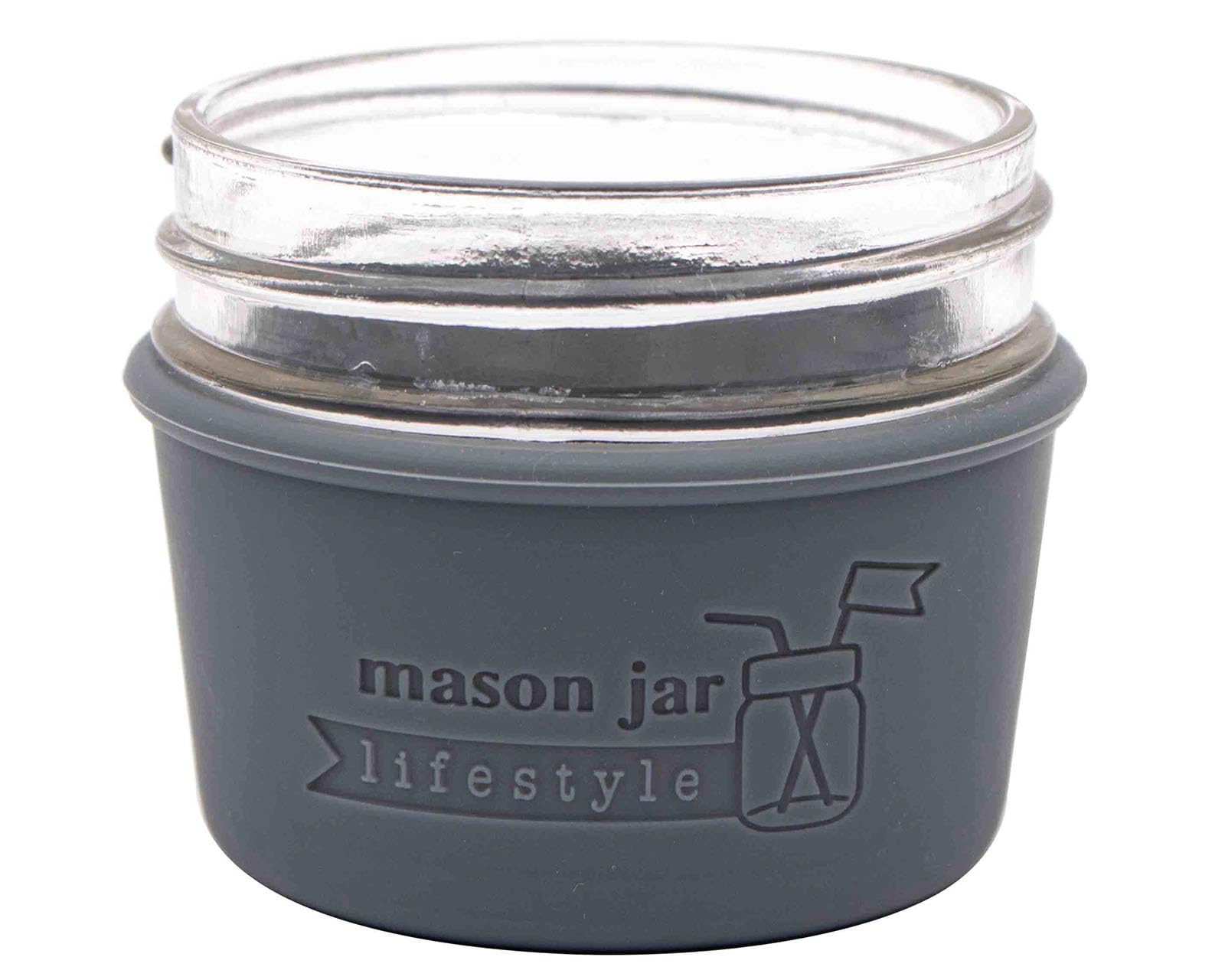 4Oz Silicone Sleeves/Jackets For Protecting Small Ball, Kerr, Quilted Canning Jars By Mason Jar Lifestyle (Charcoal Gray, 2 Pack