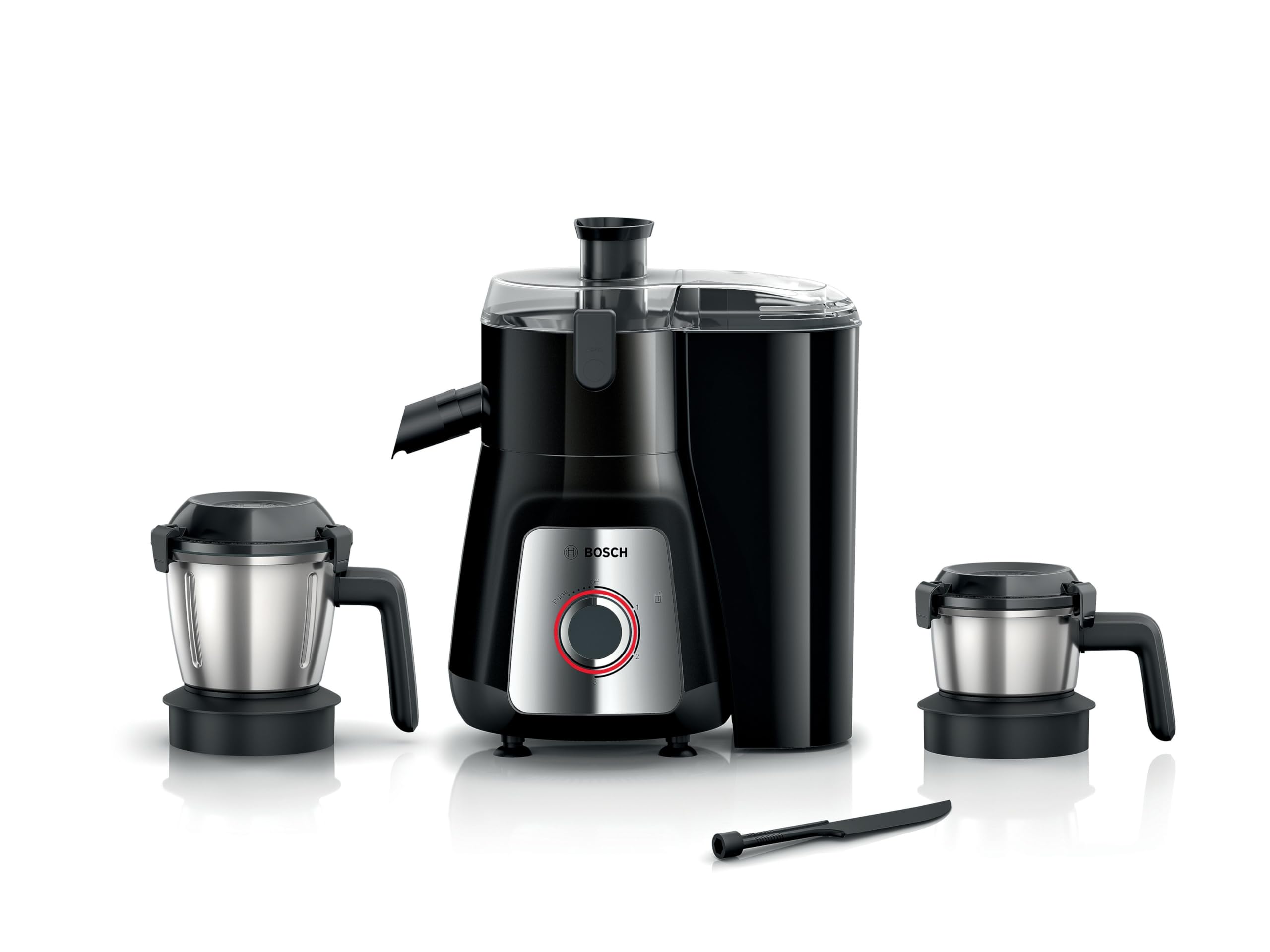 Bosch Plastic True Mixx Juicer Mixer Grinder, 1000W 2 Jars,Black Mj8722A1Ki