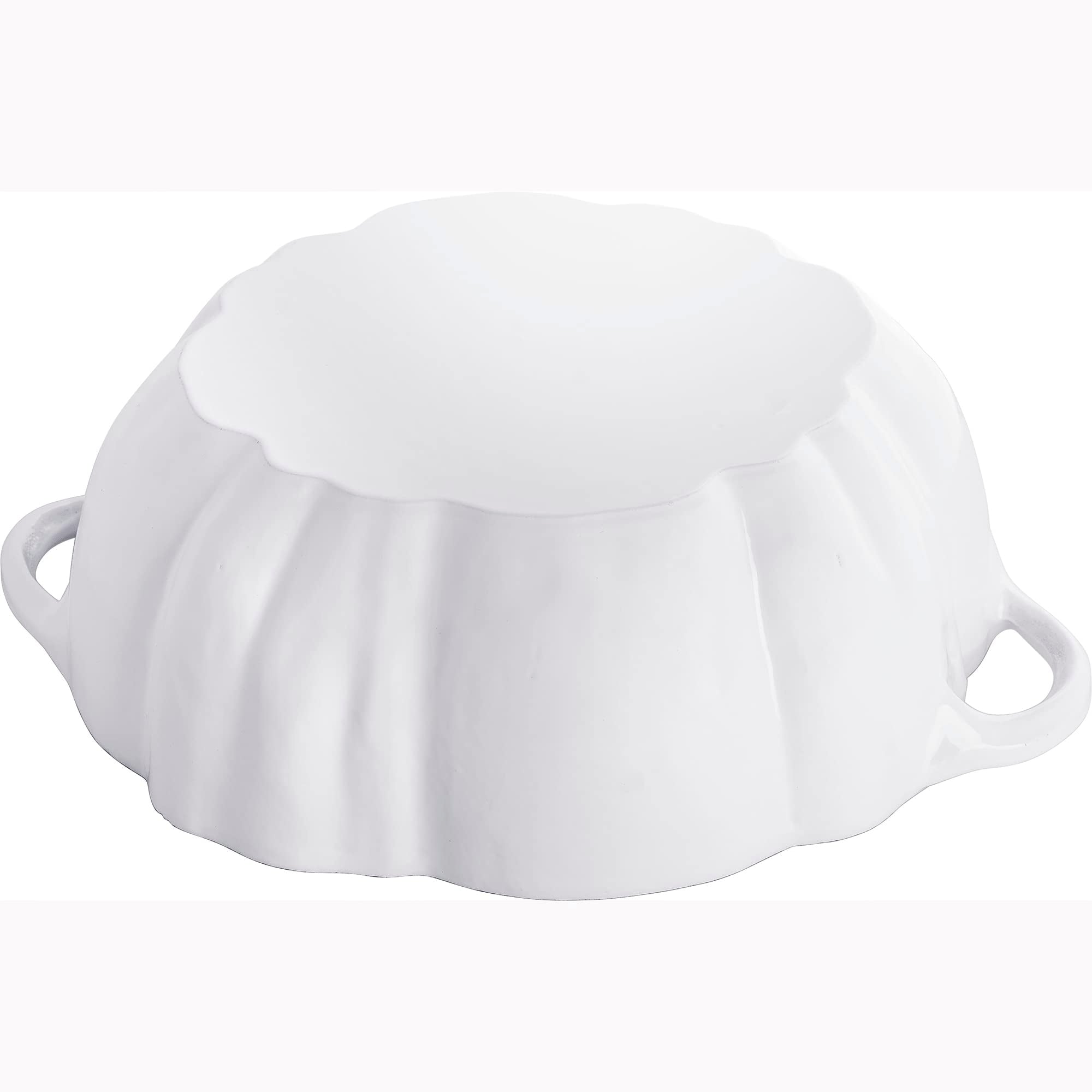 Staub Cast Iron Dutch Oven 3.5-Qt Pumpkin Cocotte With Stainless Steel Knob, Made In France, Serves 3-4, White