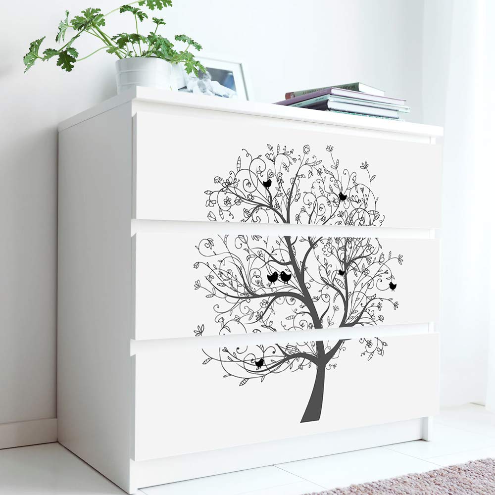Self-Adhesive Dresser Sticker, Peel And Stick Furniture Stickers/Decals, Removable Furniture Skin (002, Malm)