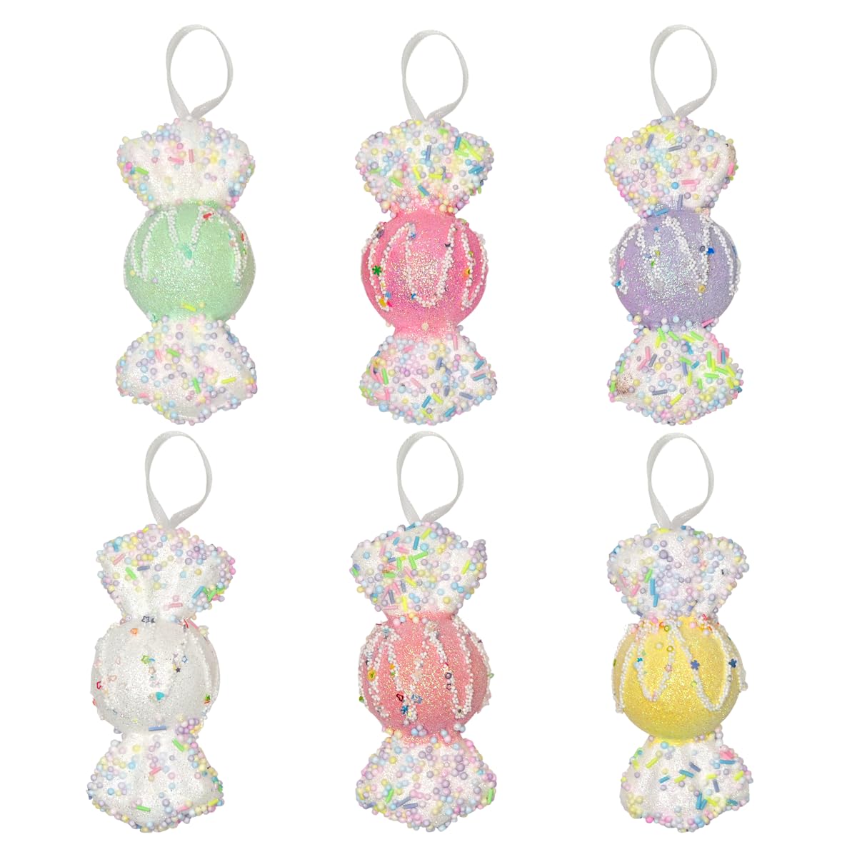 LANGXUN 6pcs Candy Land 2025 Xmas Birthday Party Wedding Suppiles Decoration, Hanging Candy Cane Christmas Tree D  cor, Christma