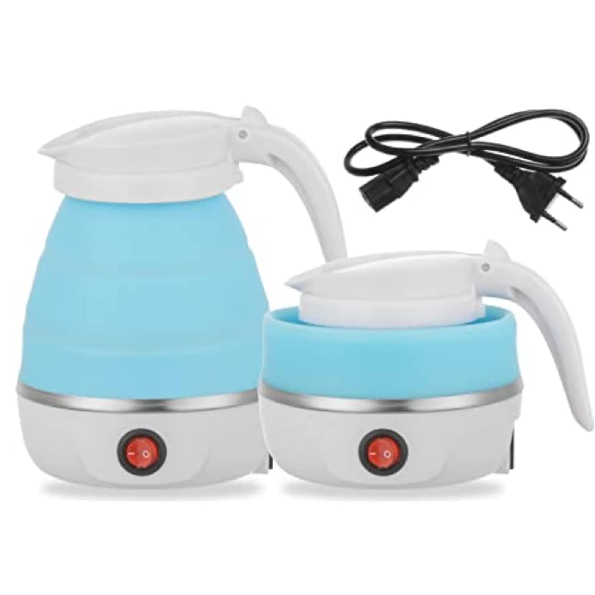 Sulfar Travel Foldable Fast Boiling Portable Electric Kettle - Silicone Food Grade Boil Dry Protection 220V -600Ml For Most Trav