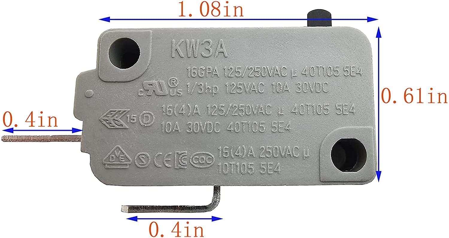 Kw3A Microwave Oven Door Switch 16A 125/250V Door Interloc (2 Normally Open And 2 Normally Close)
