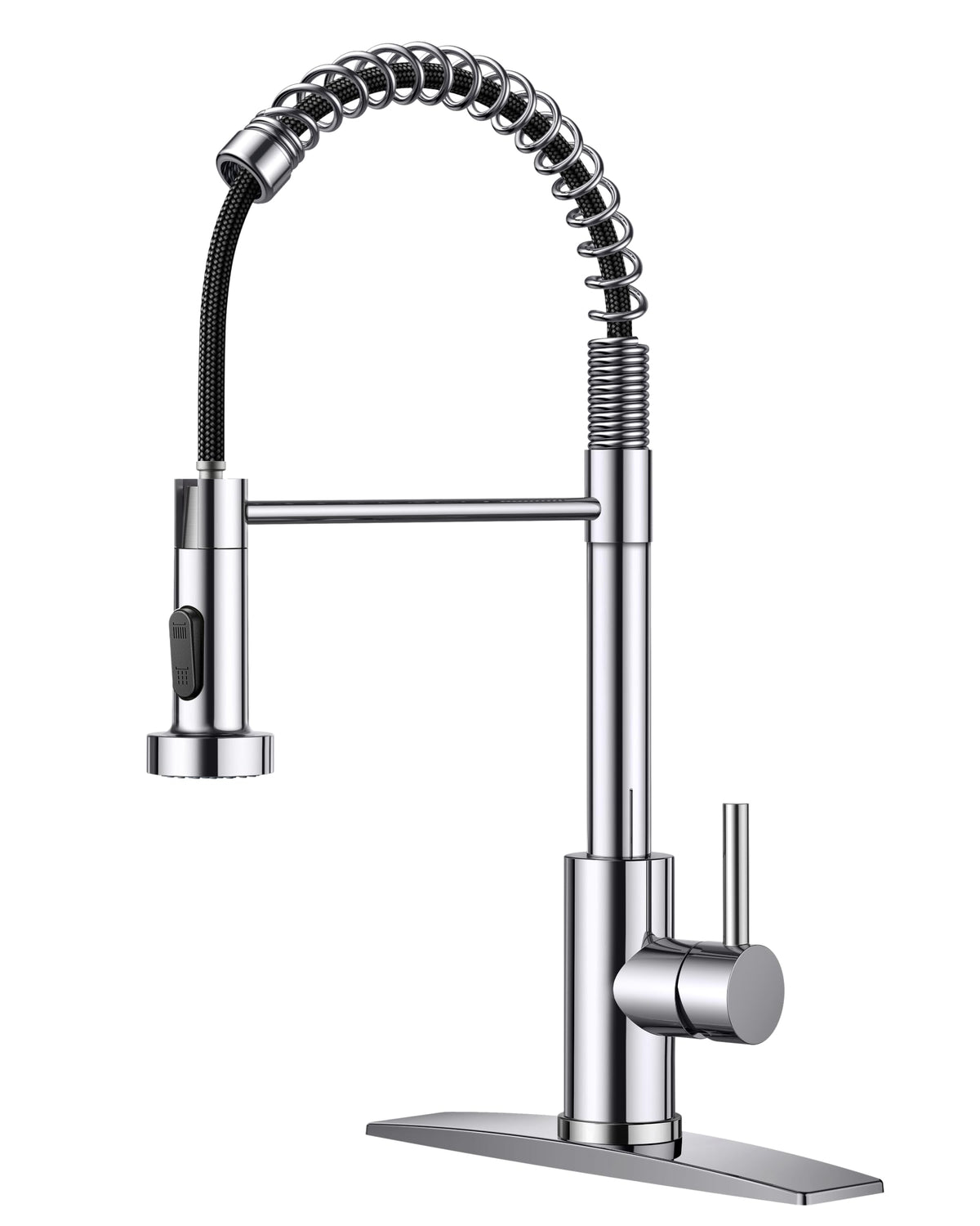 Forious Kitchen Faucet, Chrome Kitchen Sink Faucets With Pull Down Sprayer, Commercial Spring Kitchen Sink Faucet Stainless Stee