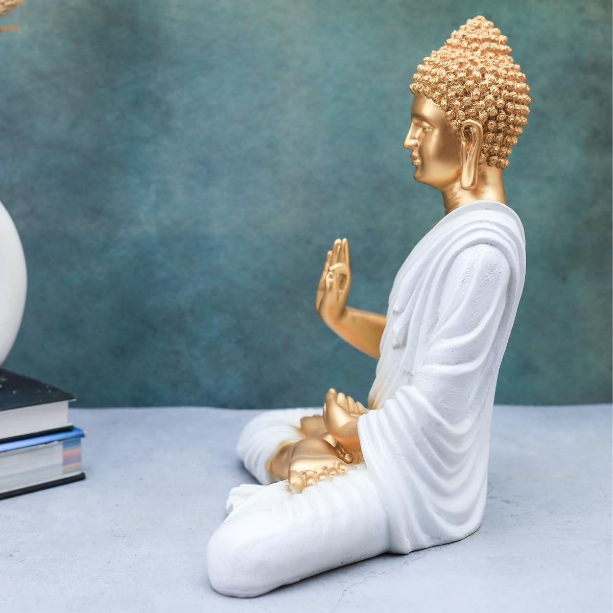 The Advitya Polymarble Meditating Buddha Idols For Home Decor/Buddh/Gautam Buddha Statue Lord Figurine/Murti Religious Gift Item