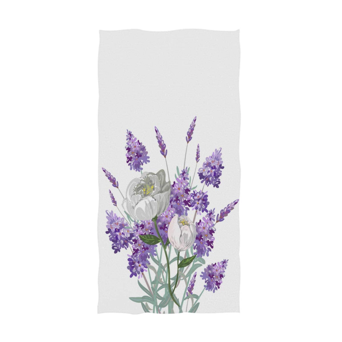 Wamika Lavender and Peony Bouquet Hand Towels Purple Flowers Bath Bathroom Towel Multipurpose Fingertip Towels Highly Absorbent 
