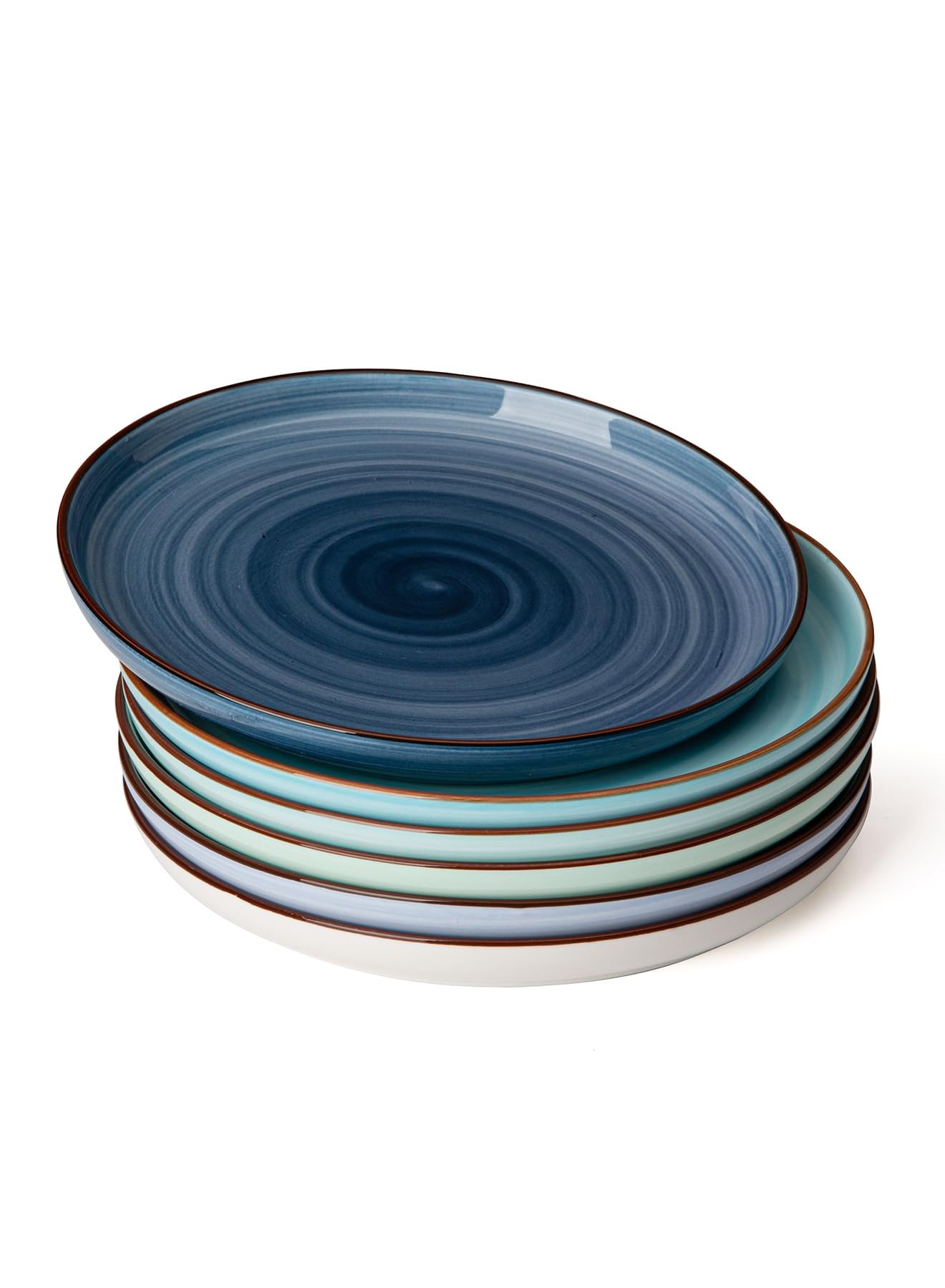 Sweese Porcelain Round Dessert Salad Plates Set Of 6, 74 Inch Ceramic Plates Dishwasher, Oven, And Microwave Safe, Cool Assorted