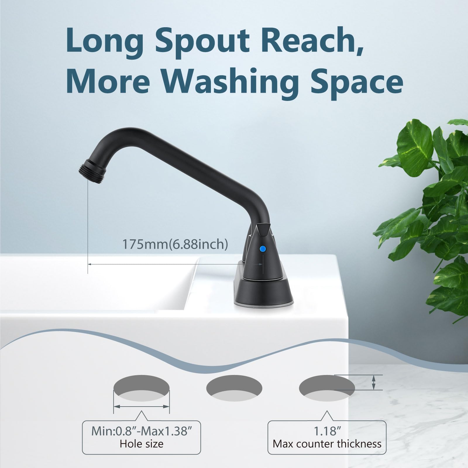 Aolemi Utility Laundry Sink Faucet,4 Inch Centerest Laundry Faucets For Utility Sink,Laundry & Utility Room Sink Faucet,With Swi